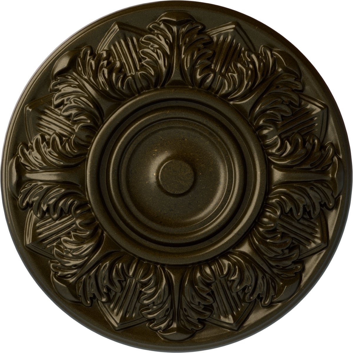 Ekena Millwork CM13WHGGS Whitman 13-in W x 13-in L Green Gold Polyurethane Ceiling Medallion