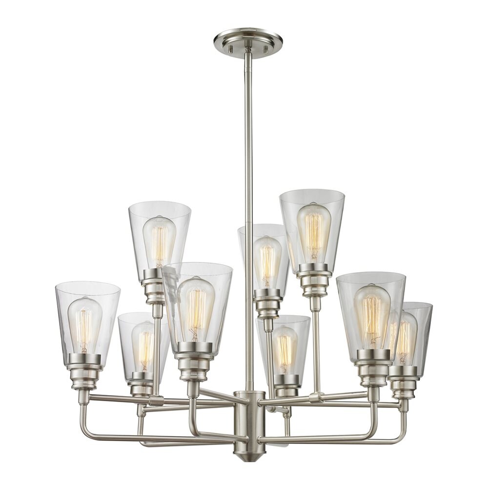 Z-Lite 428-9-BN Annora 9 -Light Brushed Nickel Modern/contemporary For Use in Bedrooms, Dining Rooms, Foyers, Kitchens, Living Rooms Chandelier