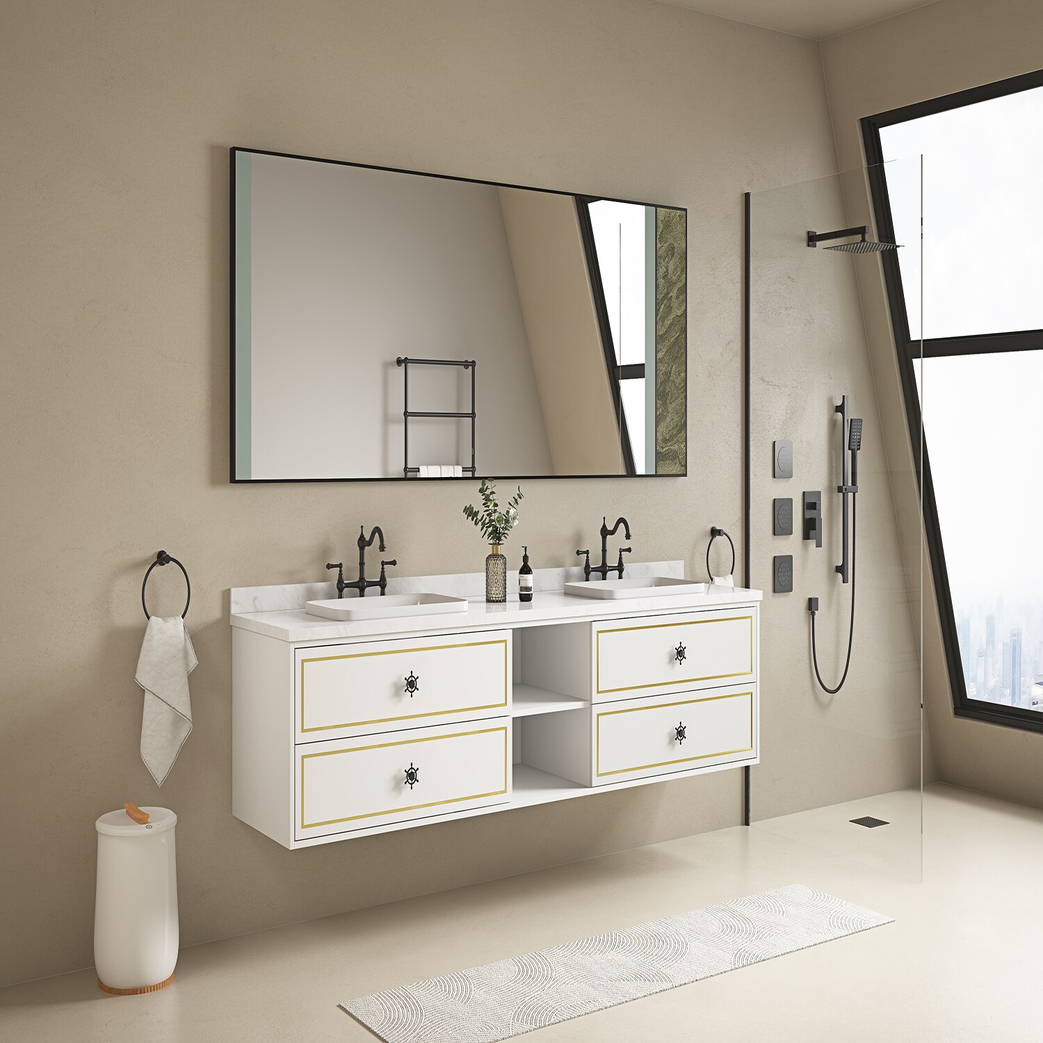 waterpar 84-in x 36-in Bathroom Vanity Mirror (Silver) in the Bathroom ...