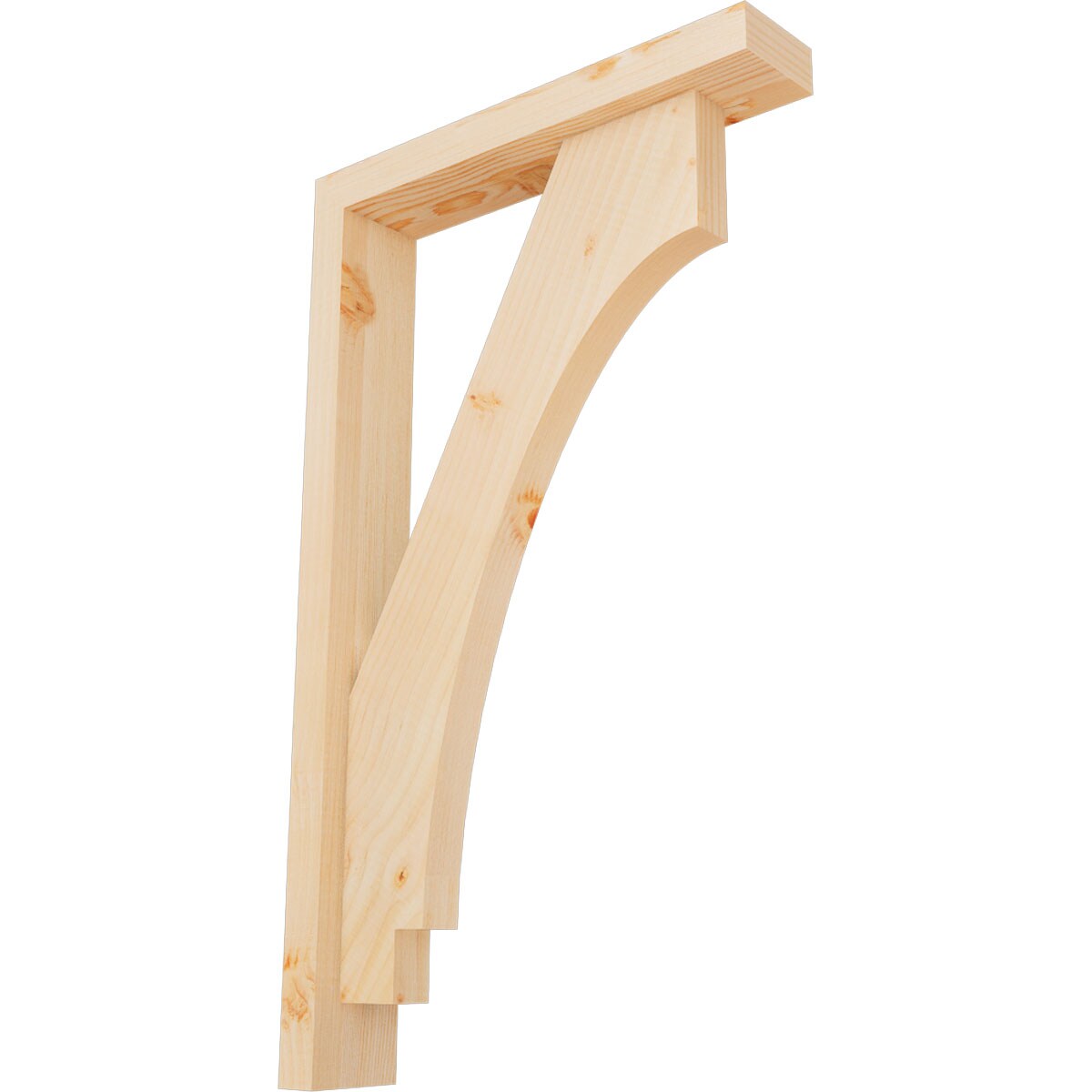 Ekena Millwork 1462915 Imperial Block Smooth Bracket with Offset Brace 3-1/2-in x 18-in x 30-in Douglas fir Brown Wood Standard bracket