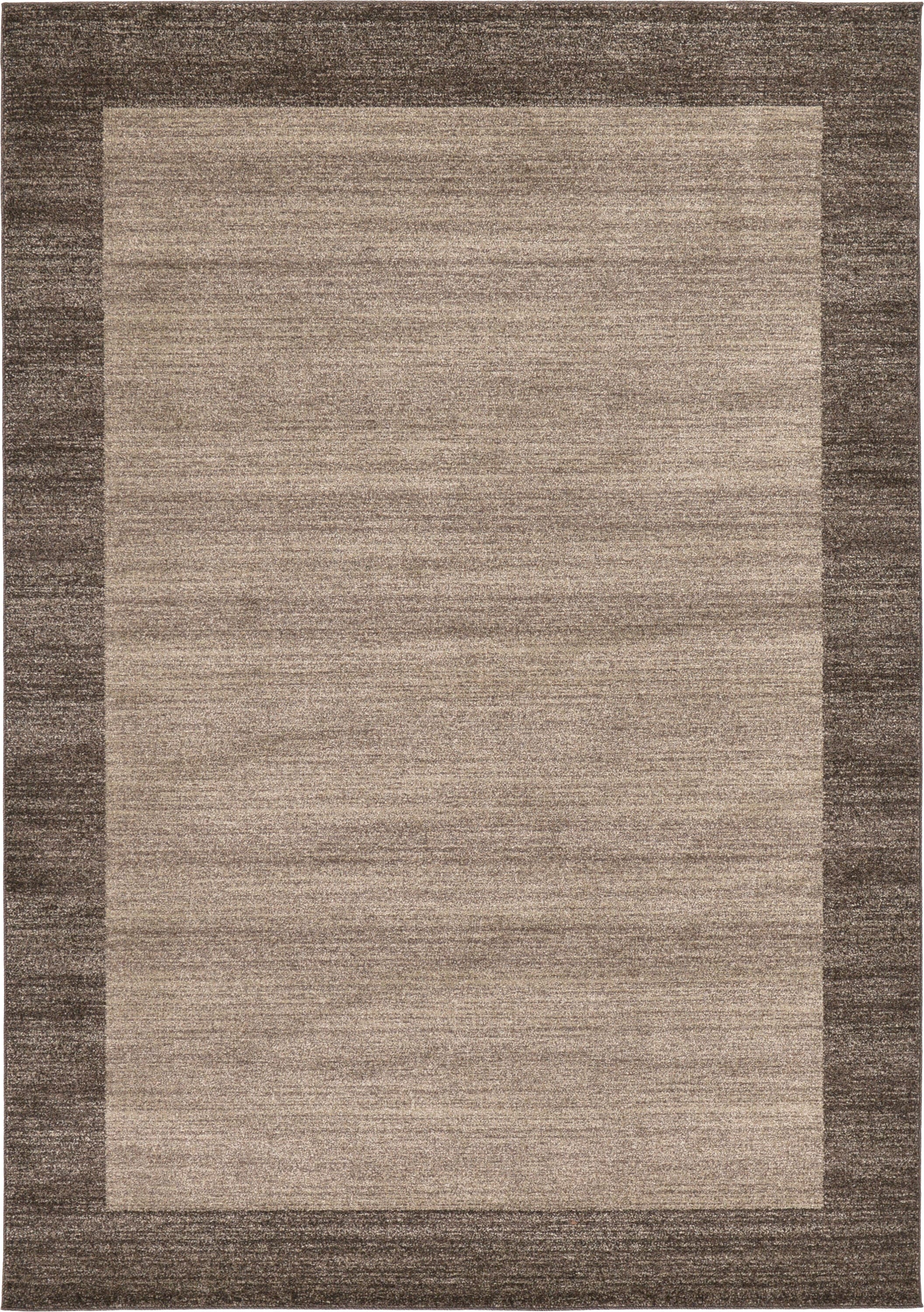Unique Loom 3132069 Abigail Del Mar 7 x 10 (ft) Loomed Polypropylene Light Brown/Beige Rectangular Indoor Border Area rug