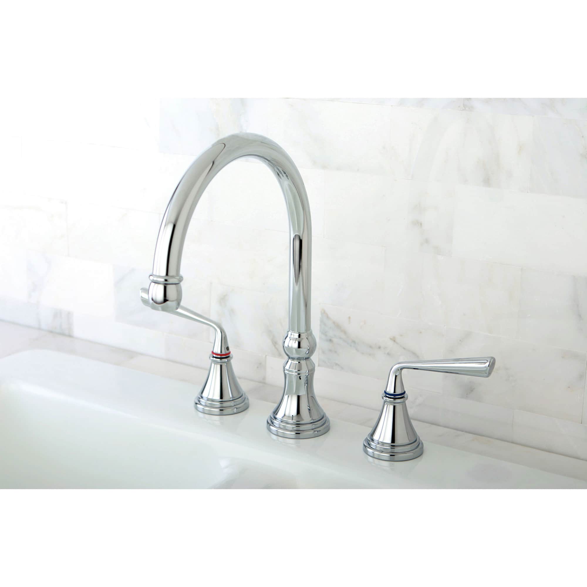 Elements of Design ES2791ZLLS Silver Sage Chrome Single Handle Deck-mount Kitchen Faucet
