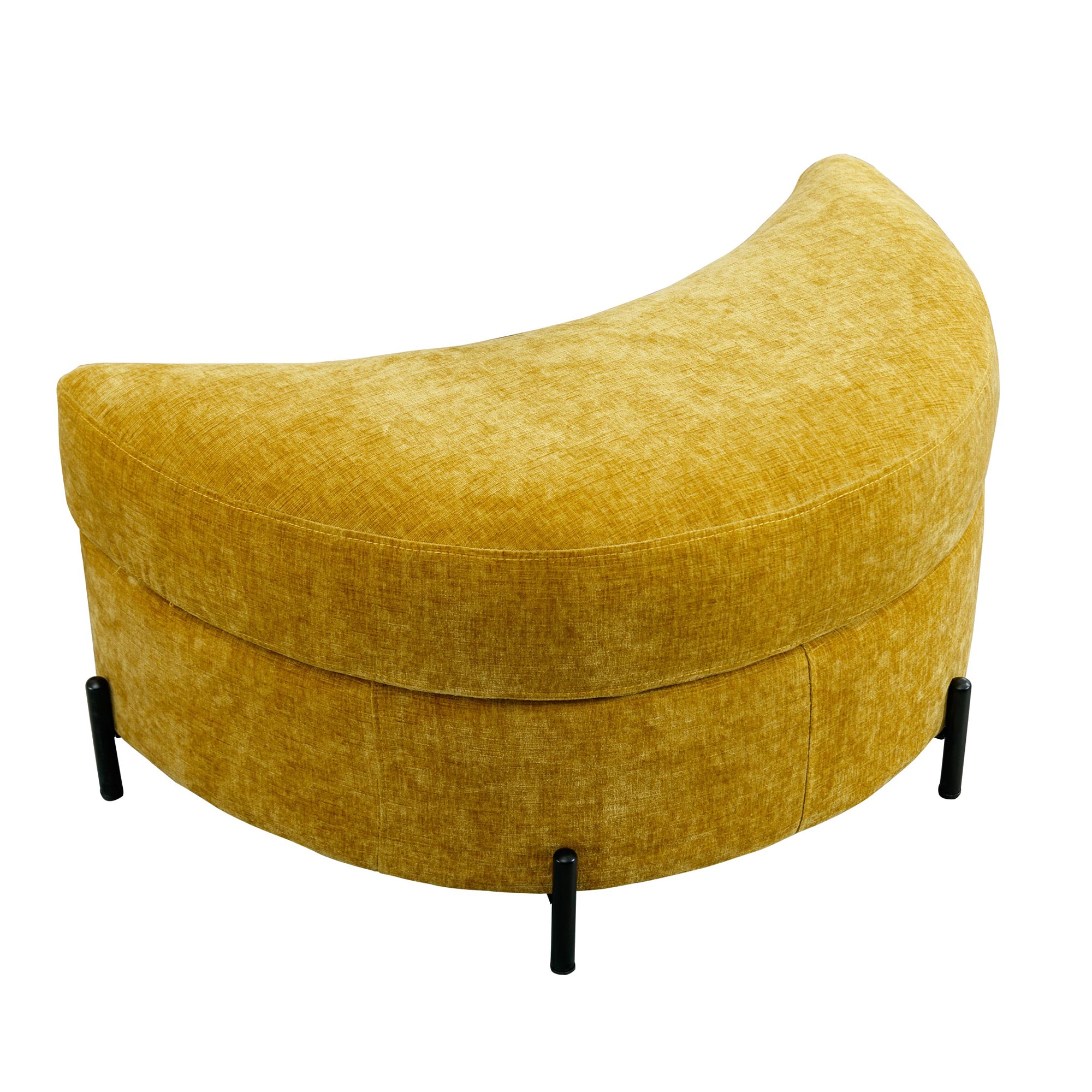 Hrinhom HC-W4001-MUSTARD Modern MUSTARD Crescent Storage Ottoman