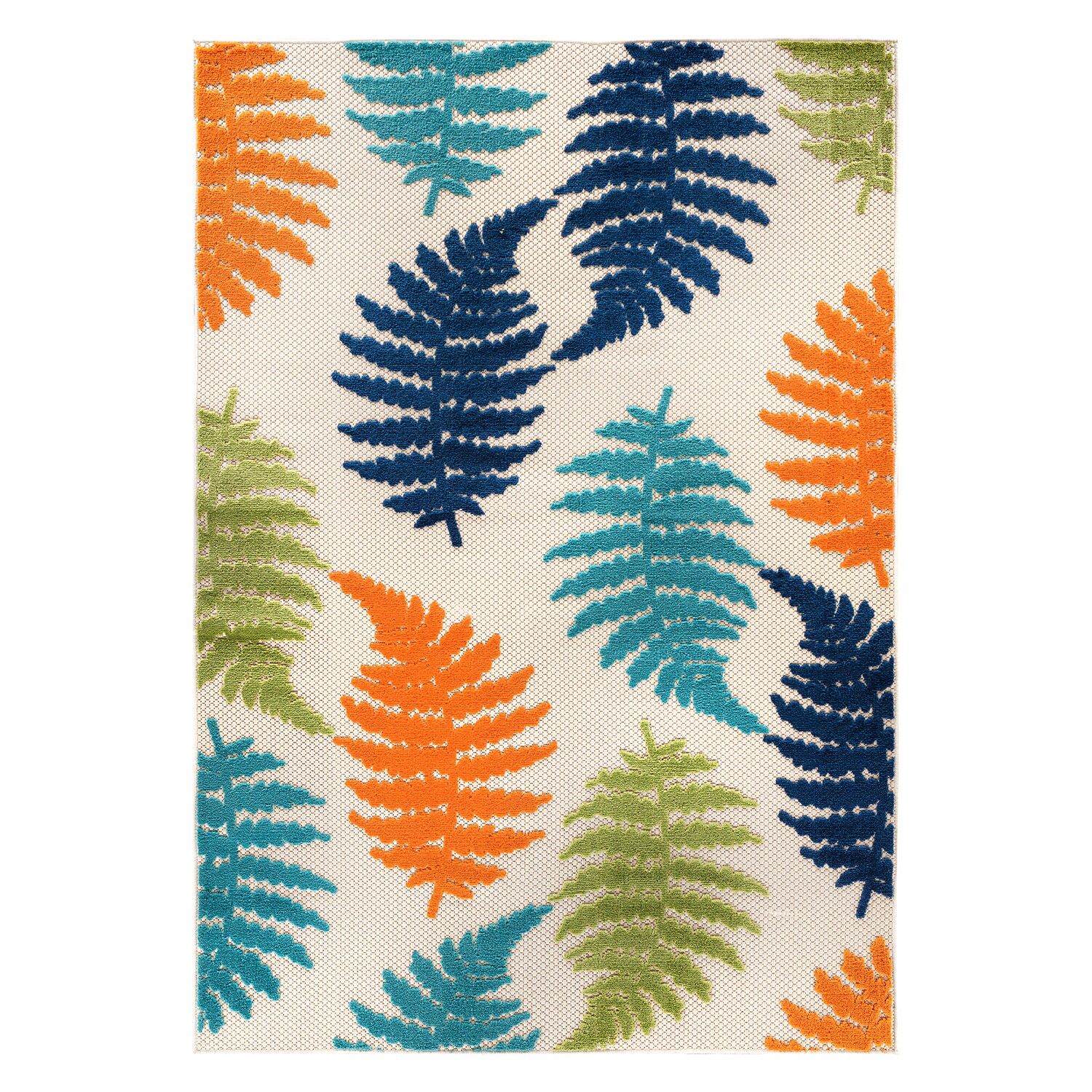 World Rug Gallery 5551MULTI8X10 8 x 10 (ft) Loomed Polypropylene Multi Rectangular Indoor/Outdoor Floral Area rug