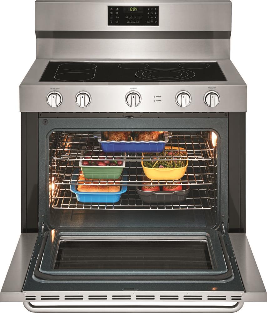 Frigidaire Gallery 40-in Glass Top 6.4-cu ft Self-Cleaning Convection Oven  Freestanding Electric Range (Stainless Steel) at