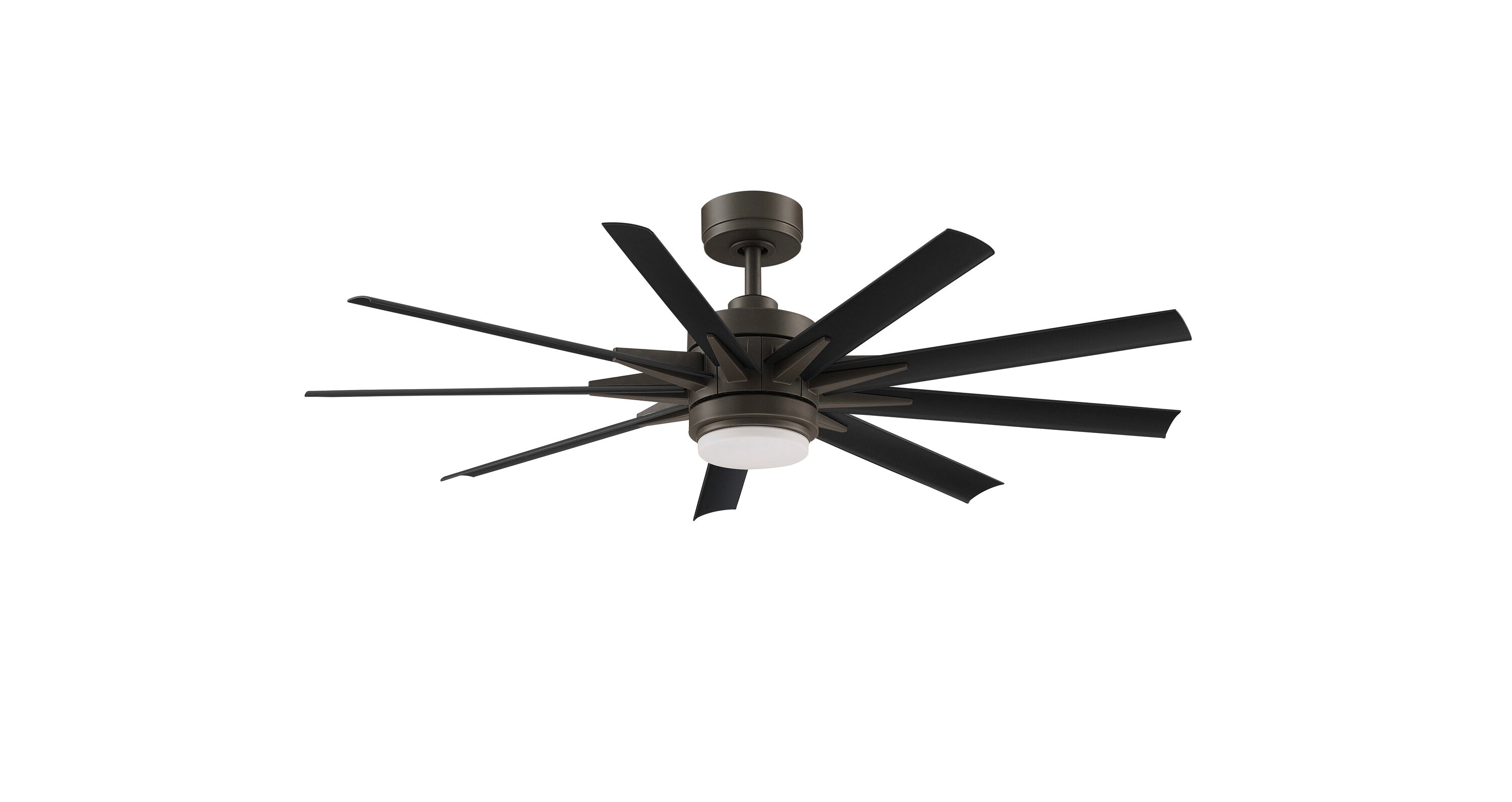 Odyn Custom 56-in Matte Greige Color-changing LED Indoor/Outdoor Smart Ceiling Fan with Light Remote (9-Blade) | - Fanimation FPD8152GRW-56BLW