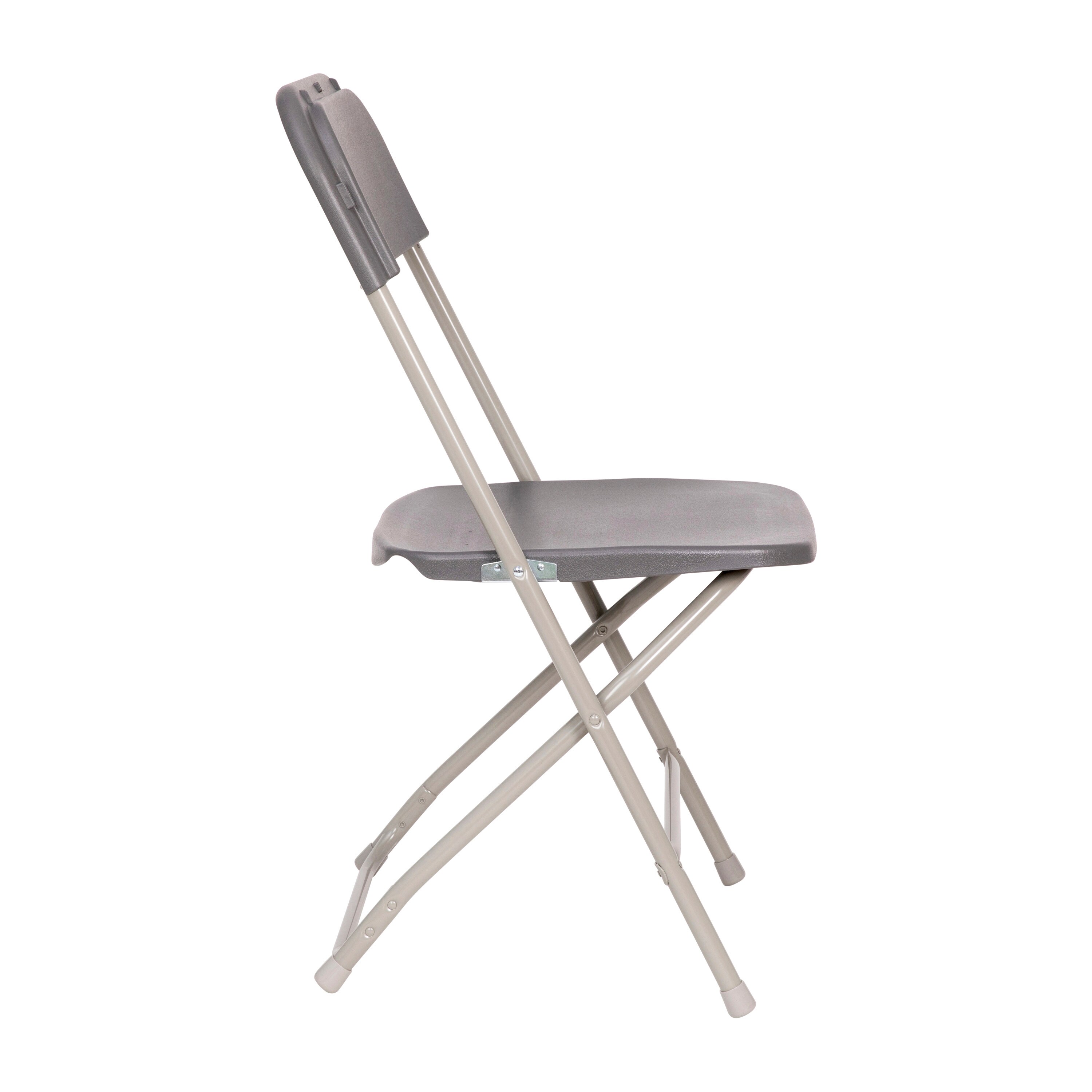Extra Wide Gray Metal & Plastic Armless Reception Chair