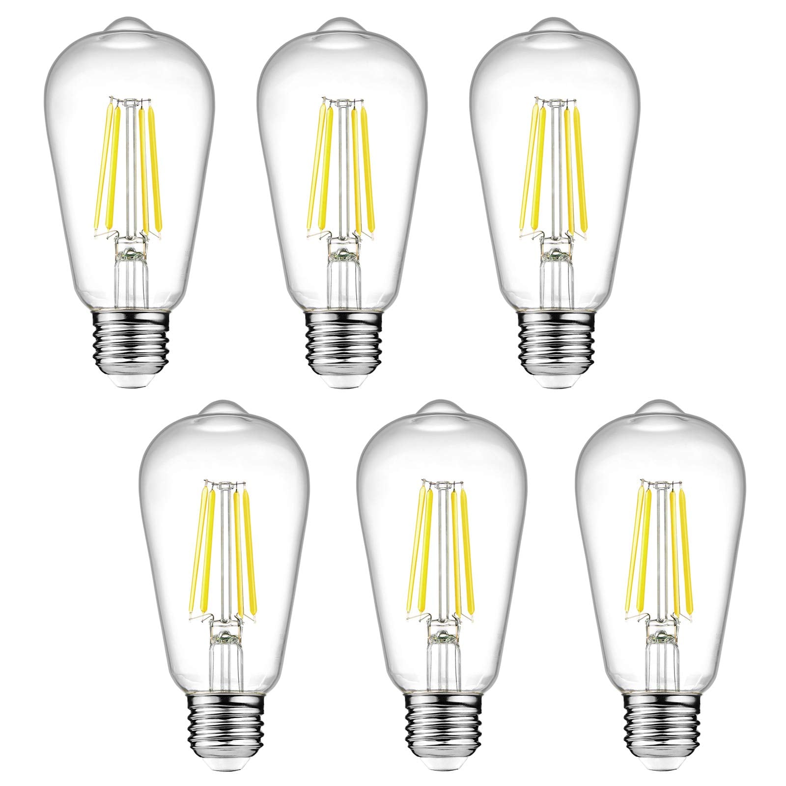 IUEST Dimmable Vintage LED Edison Bulbs 6W Equivalent 60W Cool White ...