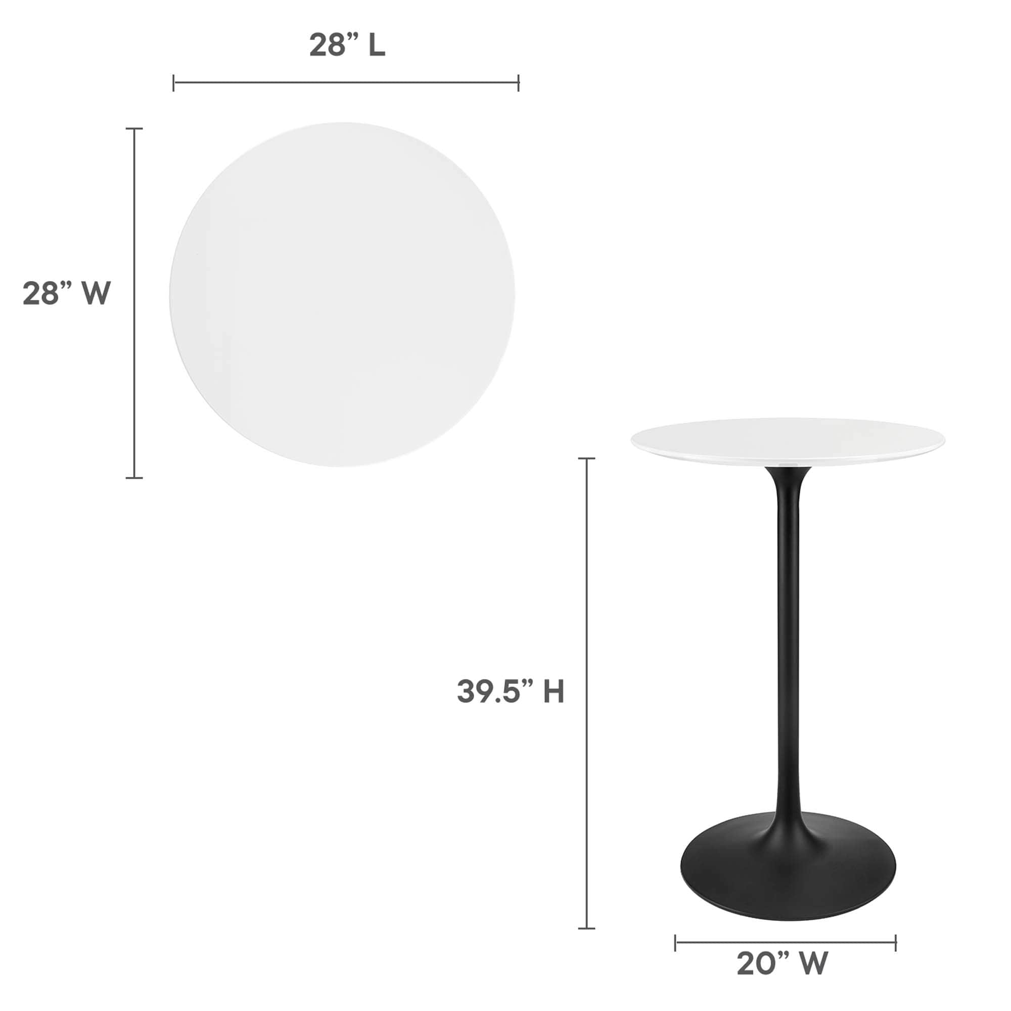 Modway EEI-3545-BLK-WHI Dining-Tables - View #3