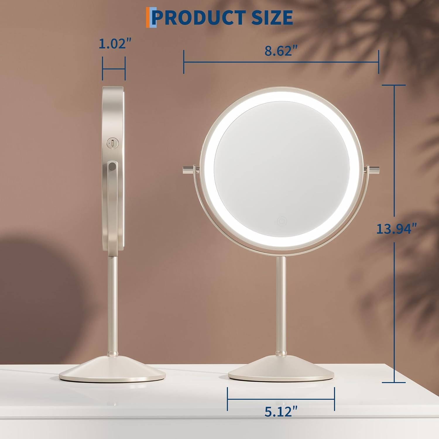 Qeetex DHZ-PBC-3336XVLG Makeup-Mirrors - View #2
