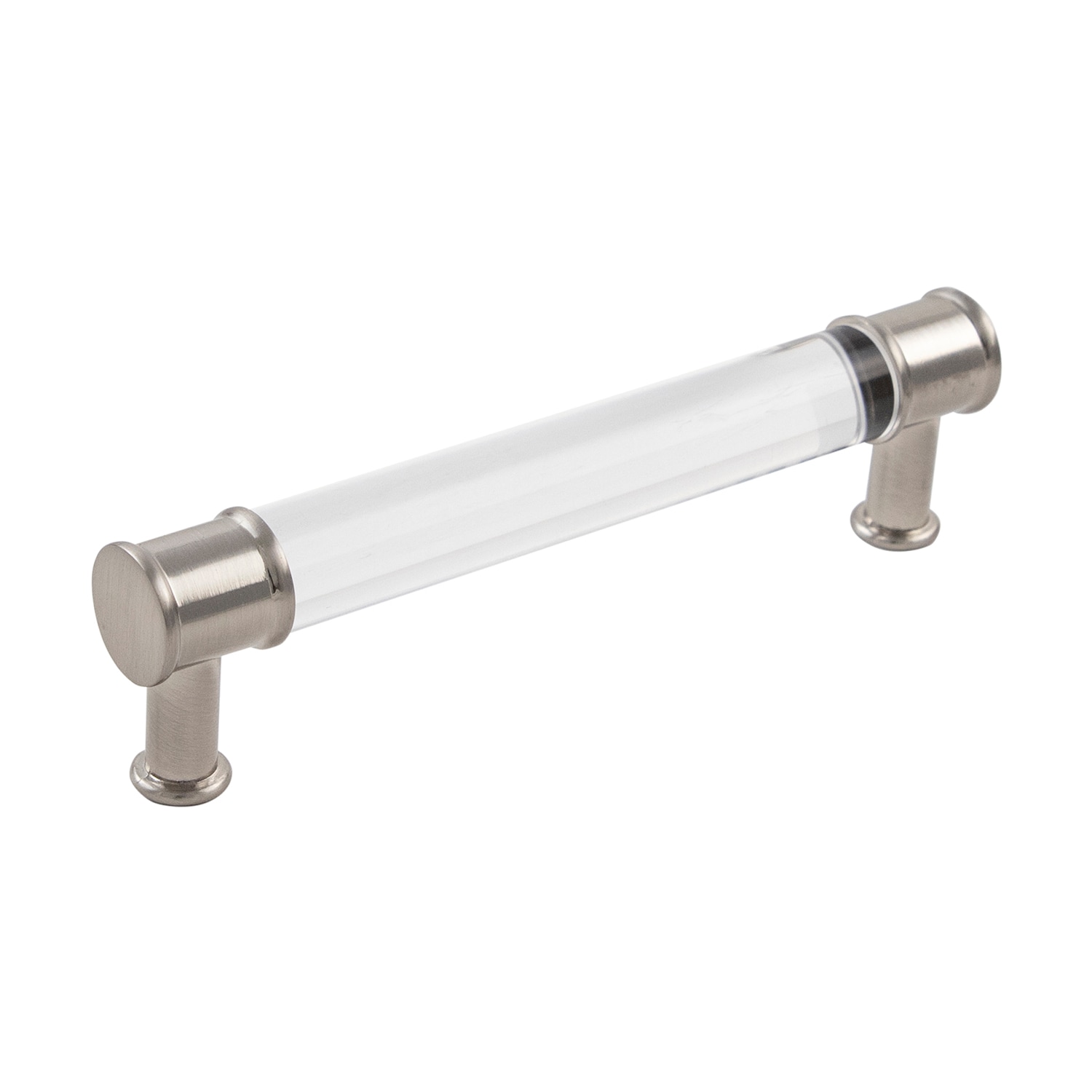 Hickory Hardware P3635-CASN-10B Midway 5-1/16-in , 128mm Center to Center Crysacrylic with Satin Nickel Rectangular Bar 10 -Pack