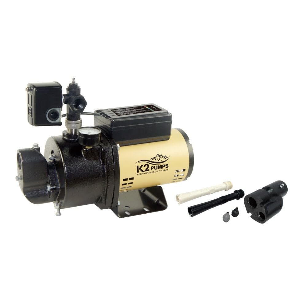 K2 Pumps  WPD07502K 3/4 HP Cast Iron Convertible Jet Pump with LED Diagnostics Panel
