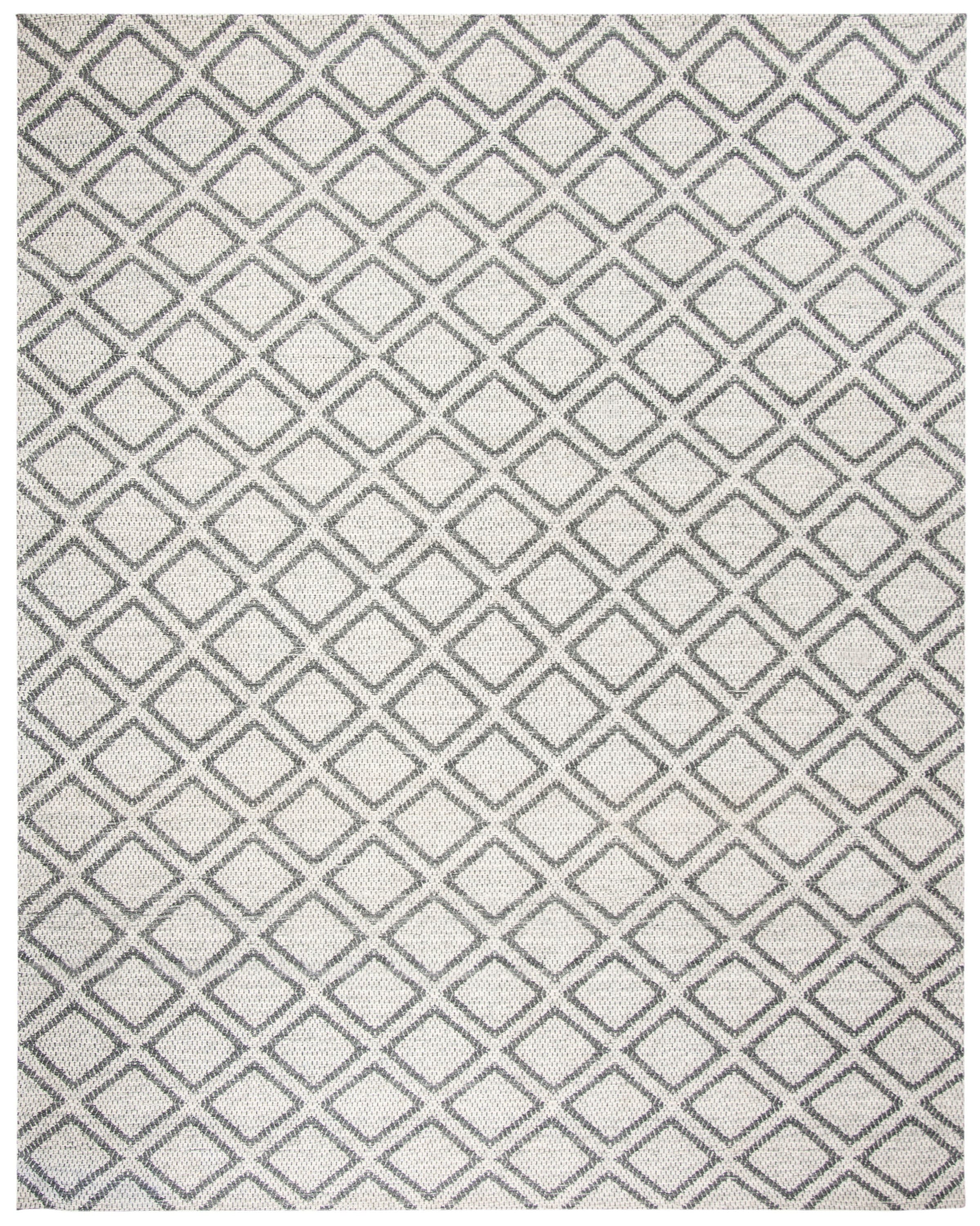 Elegant Gray 8' x 10' Hand-Tufted Wool Area Rug with Reversible Design
