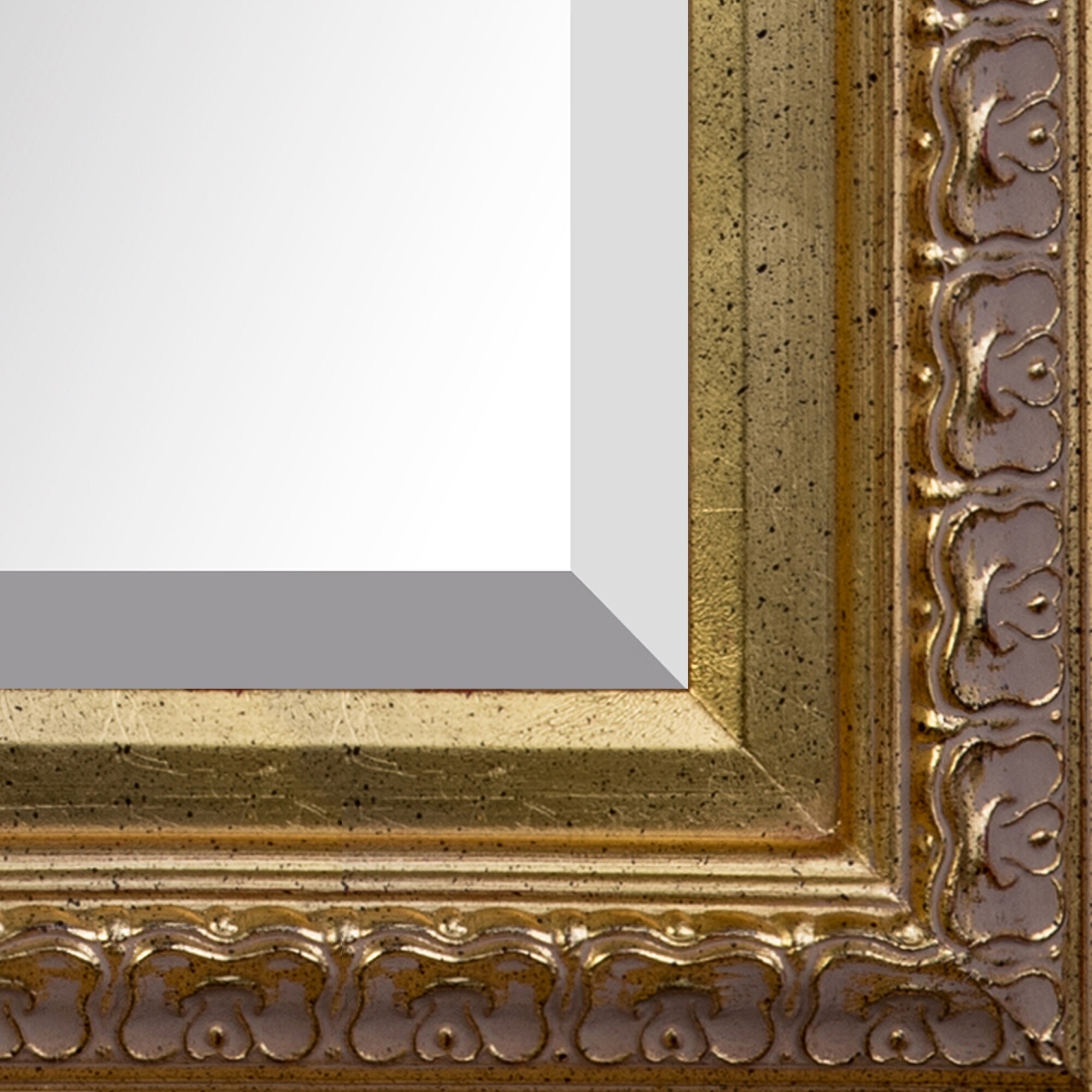 La Pastiche 26 in. W x 36 in. H Rectangle Wood Versailles King Framed Gold Decorative Mirror