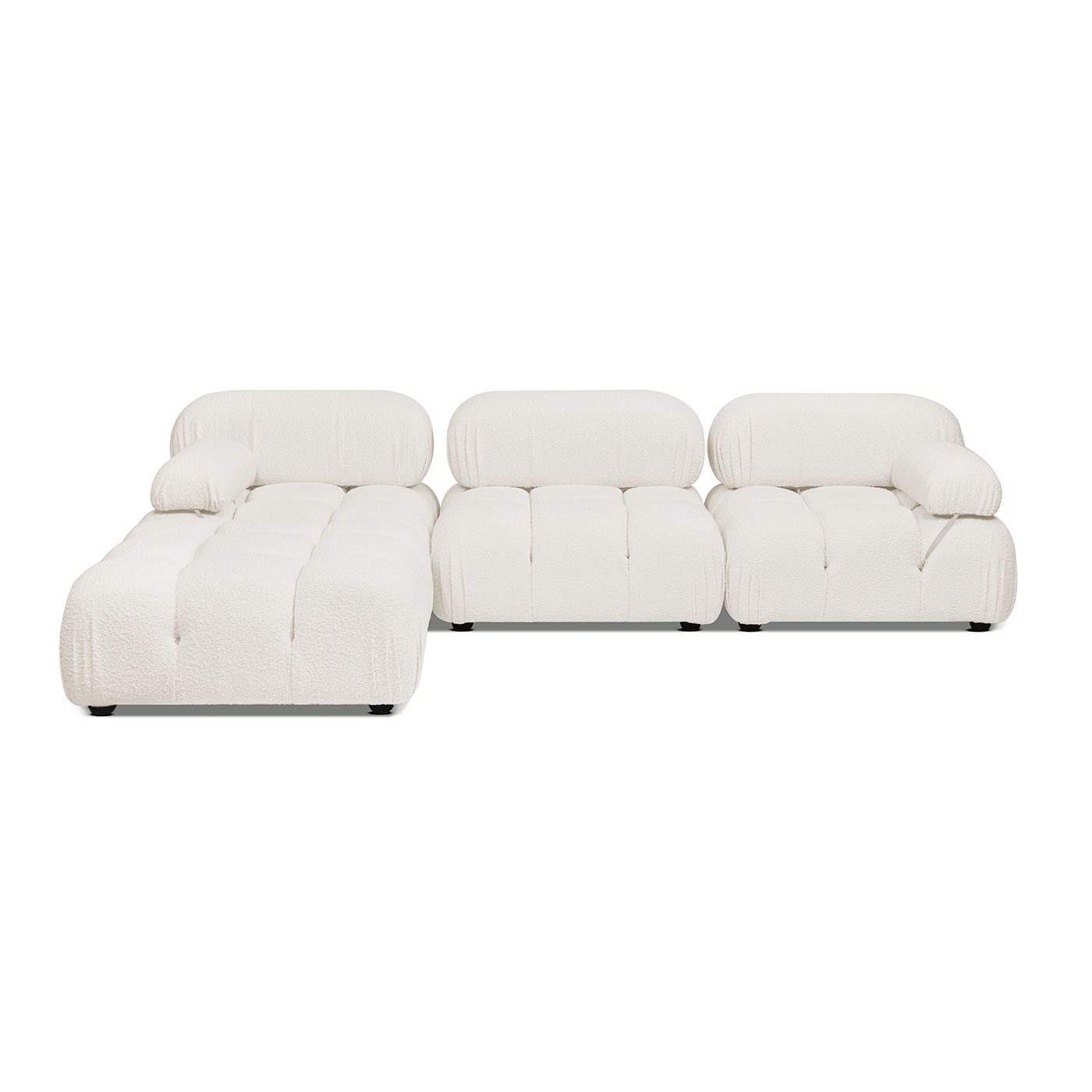 Jennifer Taylor Home 66260-MBW-MY Marcel 109.5-Inches Modern Ivory White 4 -seater Sectional
