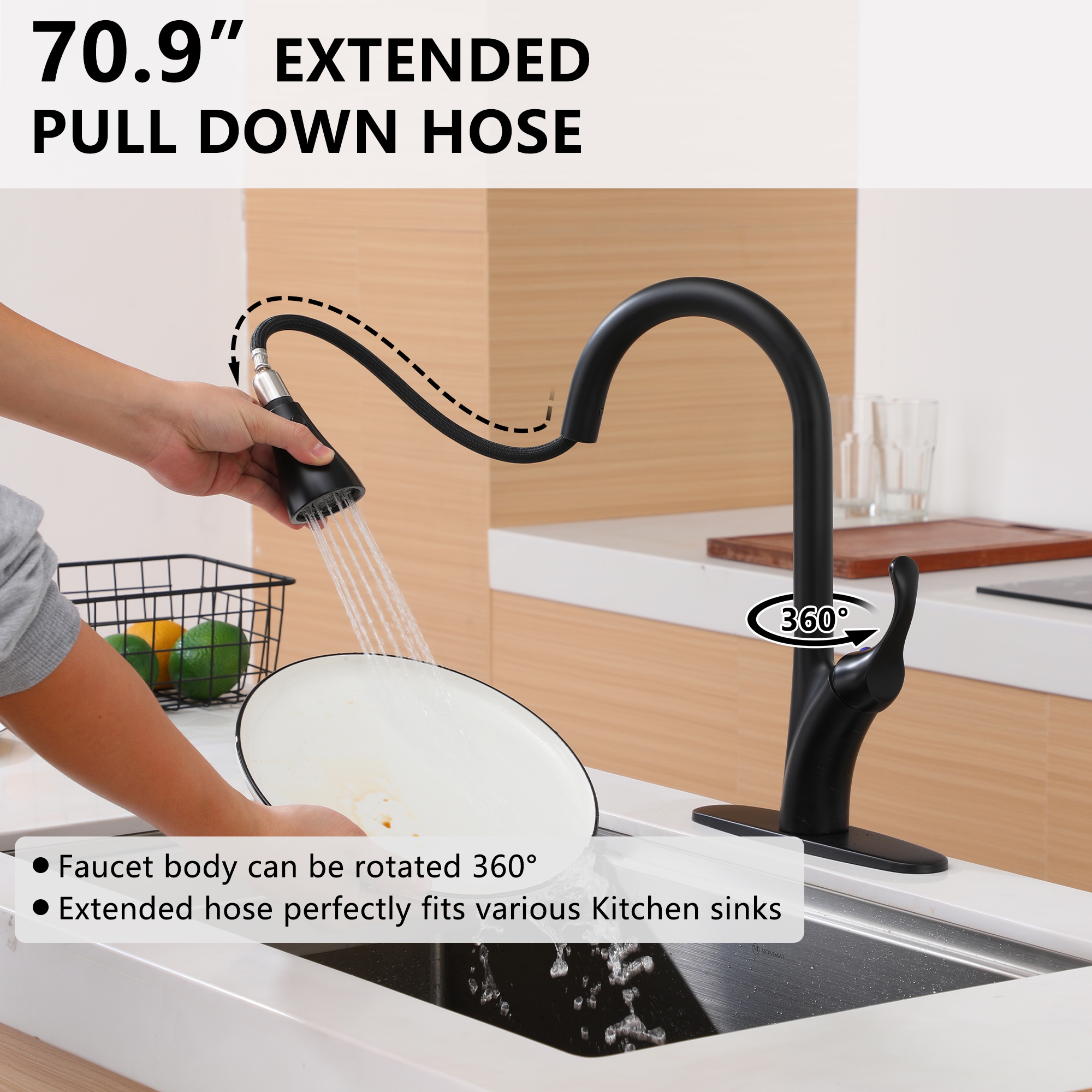 Mondawe AM-K127W-MB Kitchen-Faucets - View #8