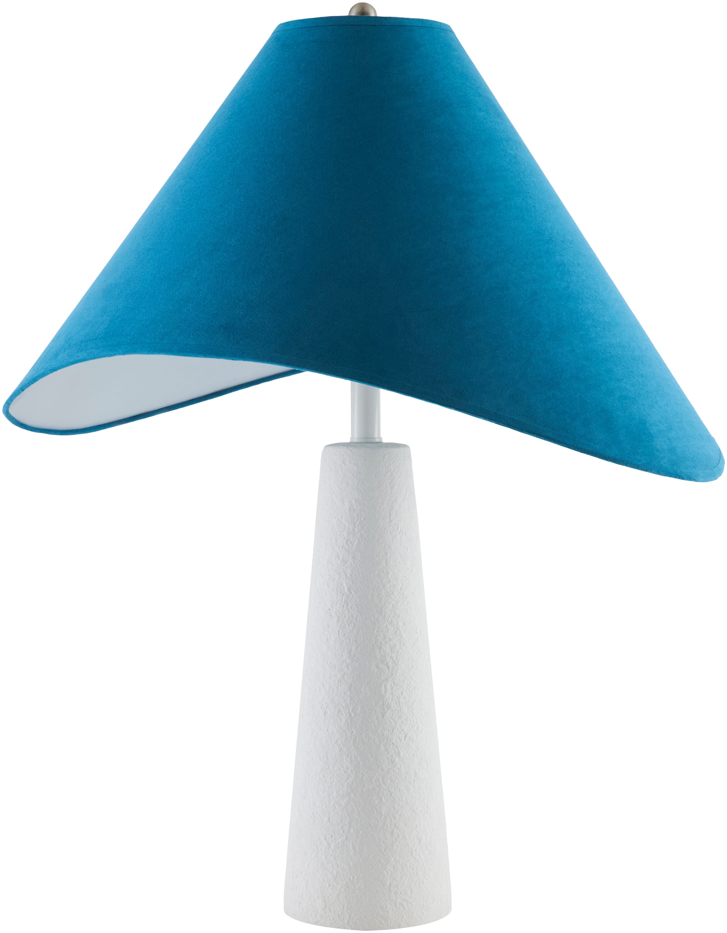 Livabliss Apuila 29-in Blue/Finished White On/Off switch Table Lamp with Cotton Shade