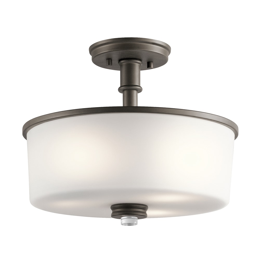 Kichler 43926OZ Joelson 1 -Light 14.25-in Bronze Semi Flush Mount Light