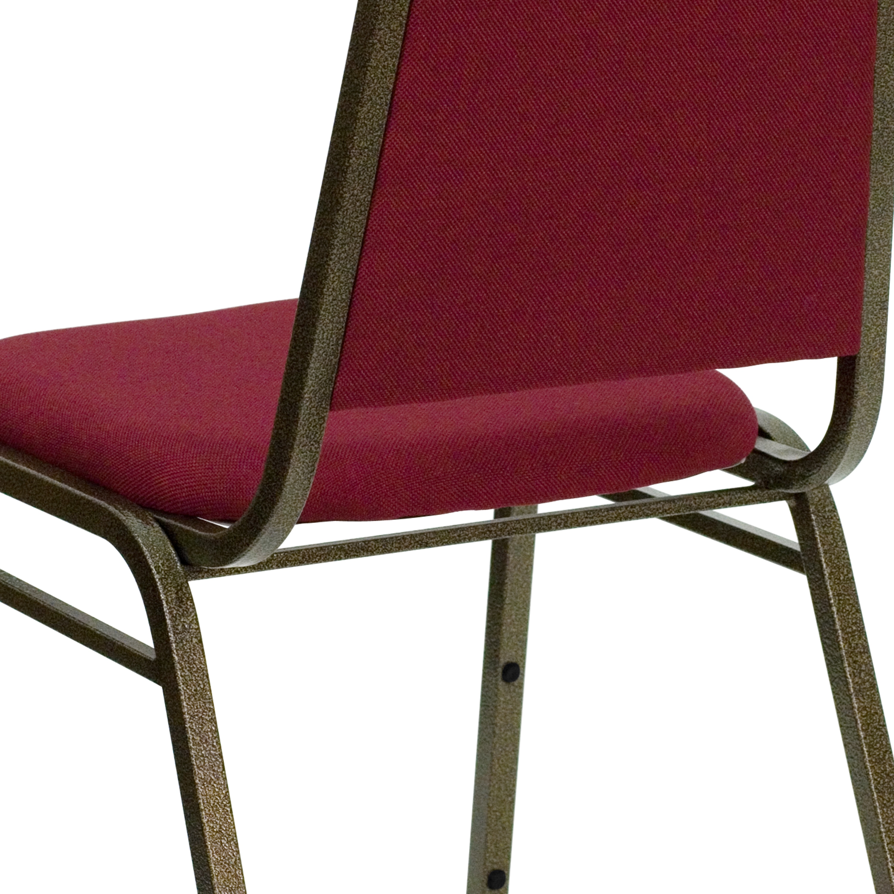 Burgundy Fabric and Gold Steel Stacking Banquet Chair