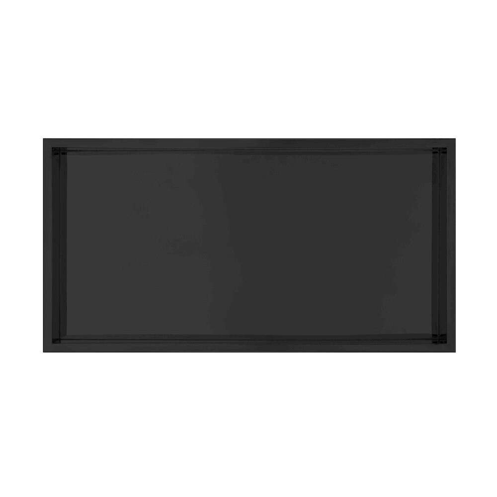 Swiss Madison - Voltaire 12 x 24 Stainless Steel Single Shelf Wall Niche in Matte Black