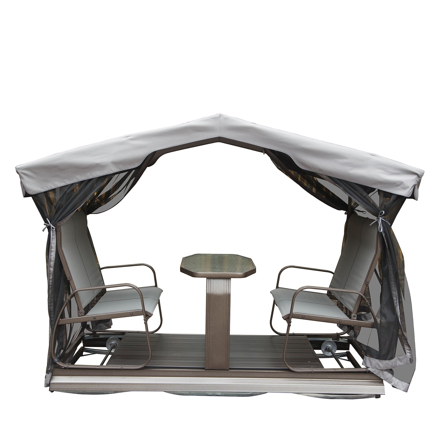 Mondawe MD-DM00045 3.86-ft x 8.69-ft Gray Solarium with Soft Top Roof