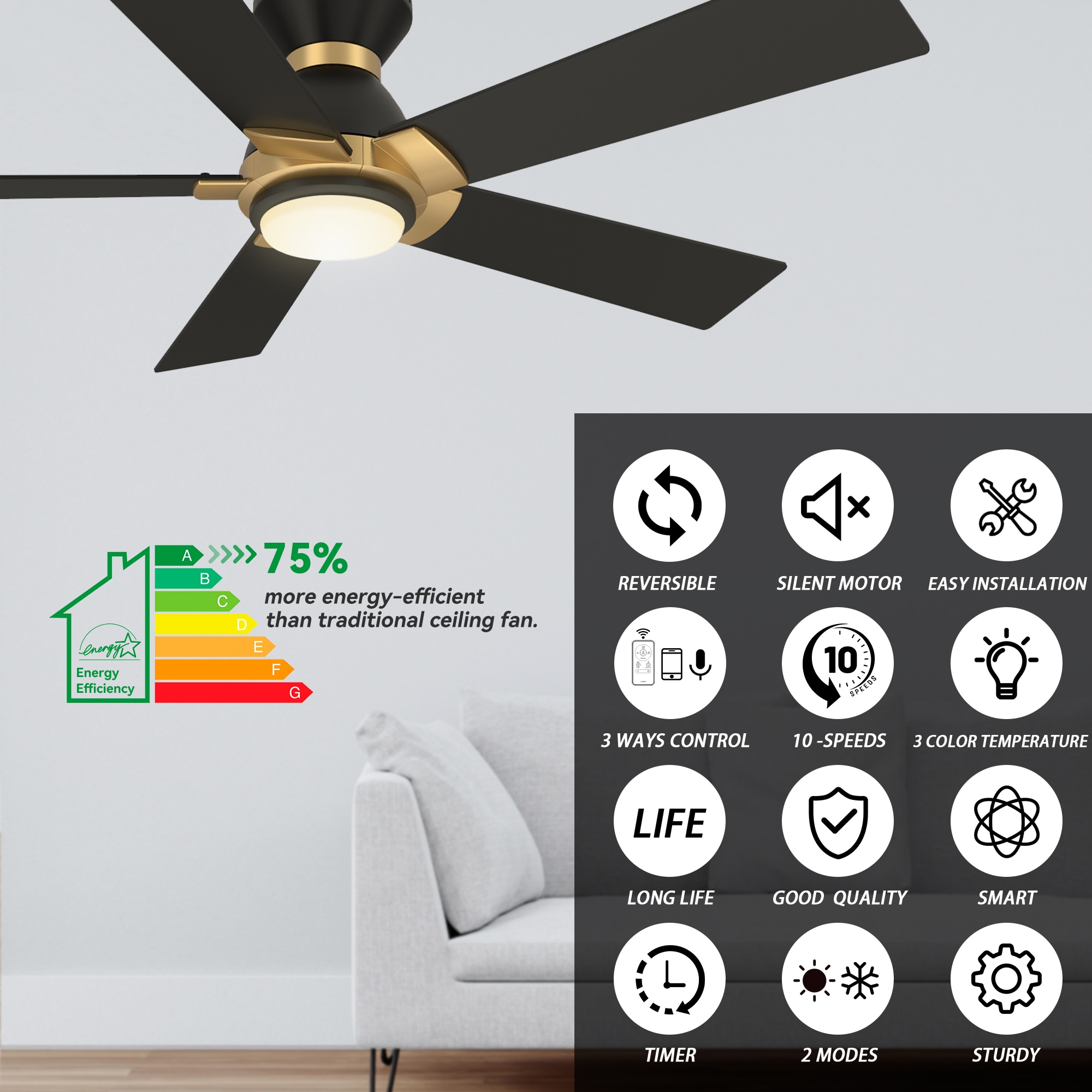 CARRO USA LS525J1-L11-B2-1G-FM Ceiling-Fans - View #4