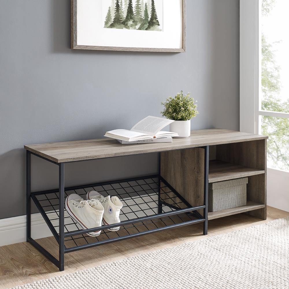 Industrial Gray Wash Accent Bench at Lowes.com