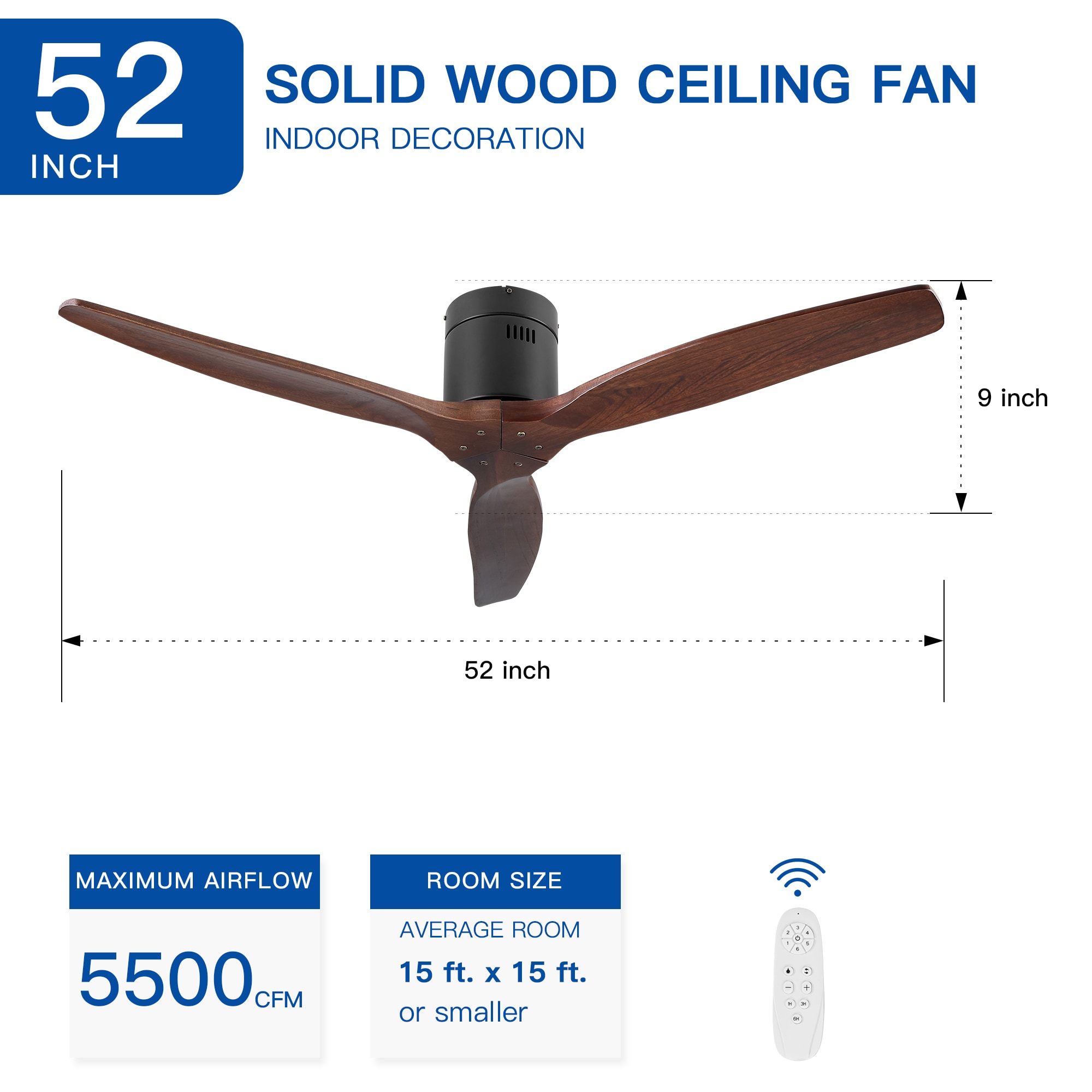 WELLFOR AMDHS-04 Ceiling-Fans - View #3