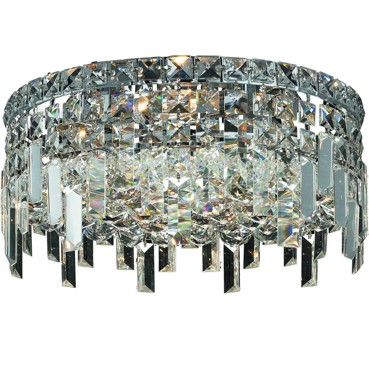 Elegant Lighting  V2031F14C/RC Maxime 4 Light 14 inch Chrome Flush Mount Ceiling Light in Royal Cut