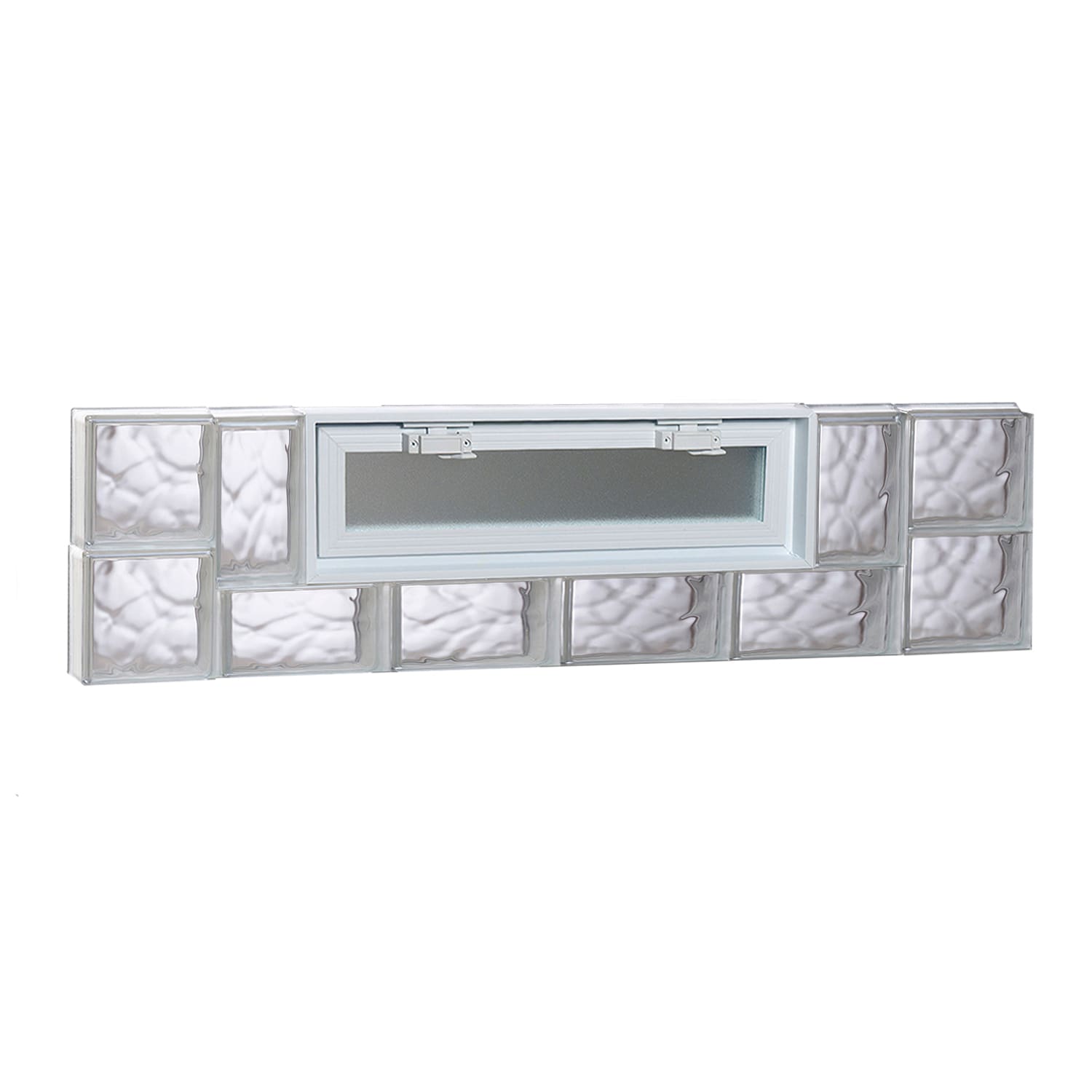 REDI2SET V4412DC Wavy Glass 42-1/2-in x 11-1/2-in Frameless Replacement Vented Glass Block Window