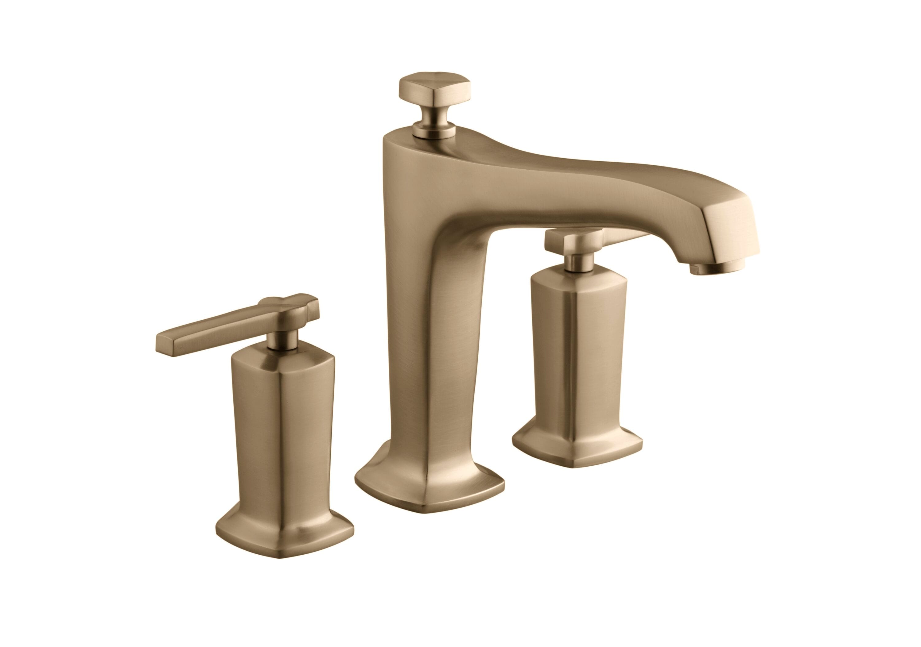 Kohler Margaux Vibrant Brushed Bronze 2 Handle Deck Mount Roman Low Arc Bathtub Faucet In The 6535