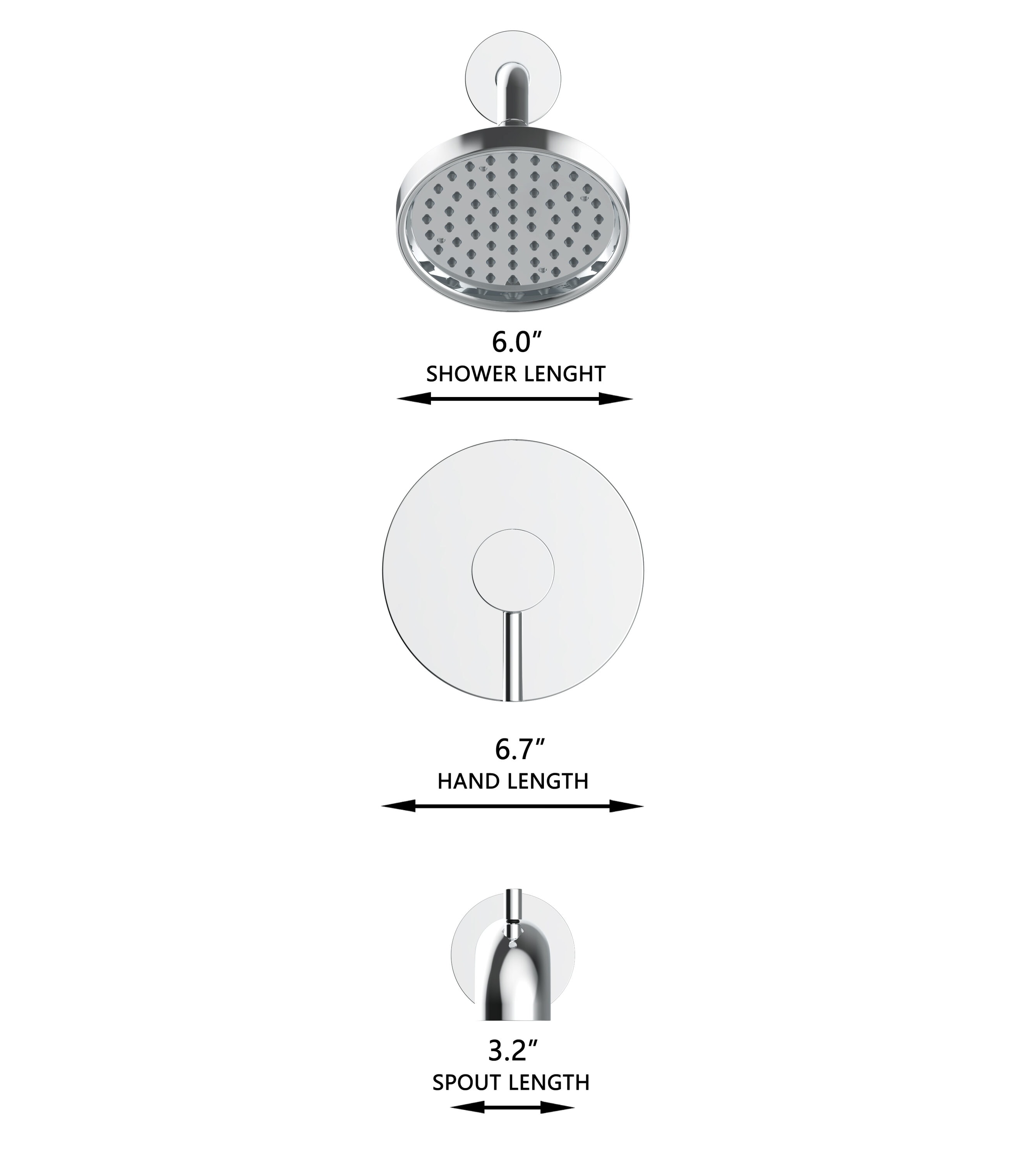 allen + roth Harlow Polished Chrome 1handle Single Function Round