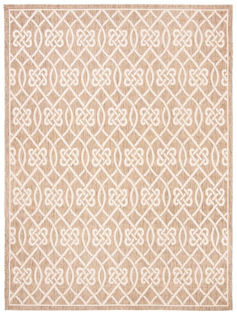 Safavieh CY6302-232-8 Courtyard Ngan 8 x 11 (ft) Loomed Polypropylene Mocha/Light Beige Rectangular Indoor/Outdoor Abstract Coastal Area rug