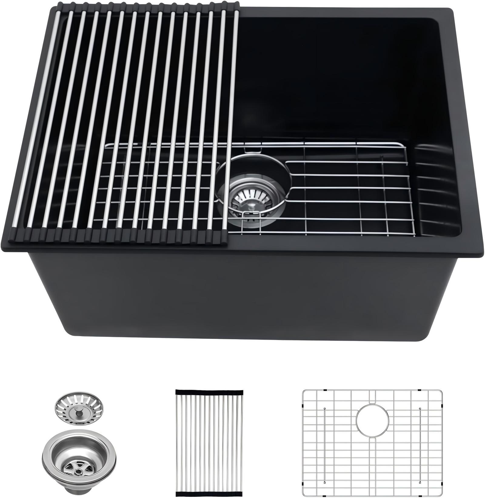 Lordear LD-SYS24 Undermount 24-in x 18-in Quartz Single bowl Kitchen Sink