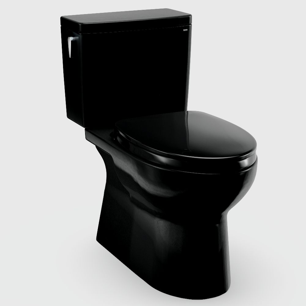 TOTO - Glaston Ebony Elongated Chair height 12-in Rough-In WaterSense 1.28 GPF Soft Close 2-piece...