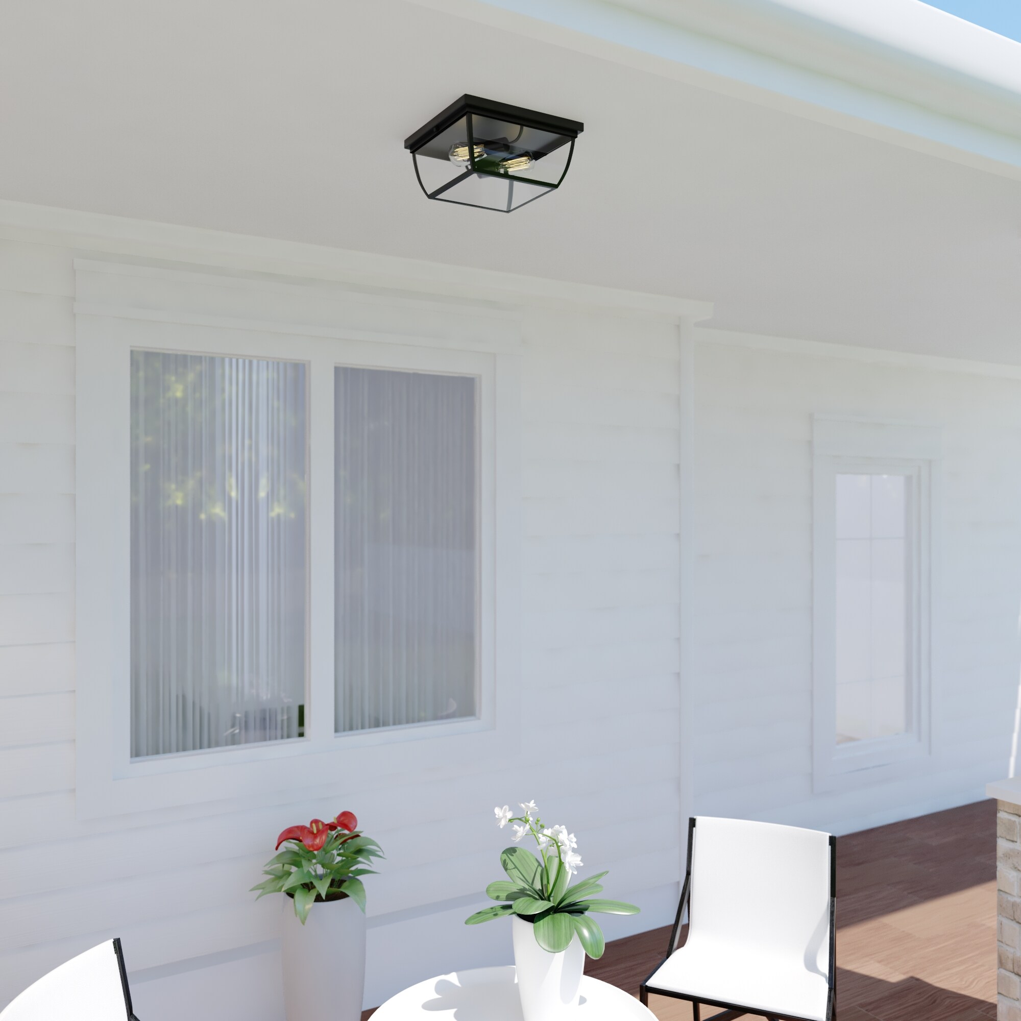 Cascadia Granville 12.5-in W Oil Burnished Bronze Outdoor Flush Mount Light