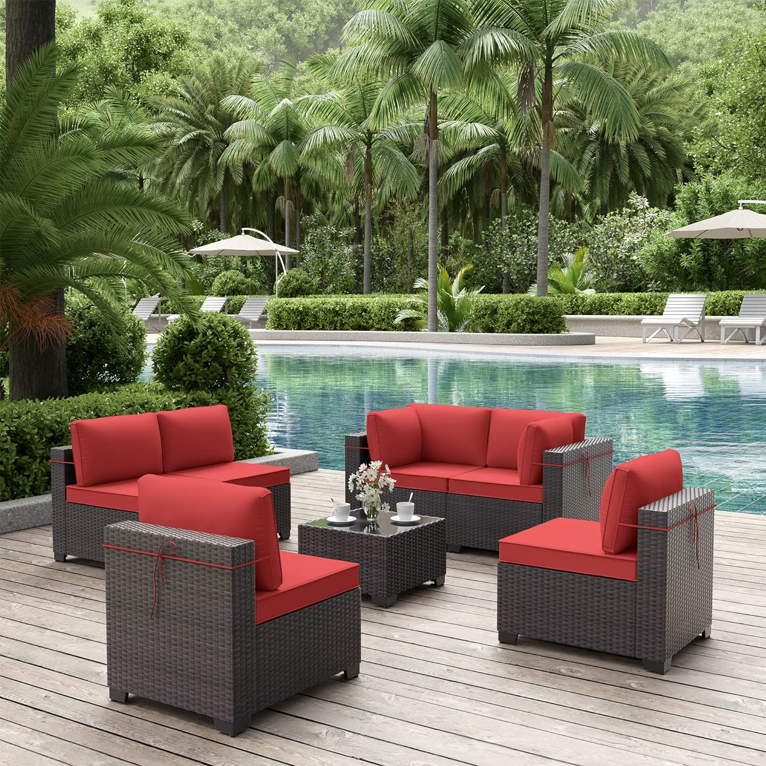 ALAULM LS-7PCS-RED Patio-Conversation-Sets - View #2