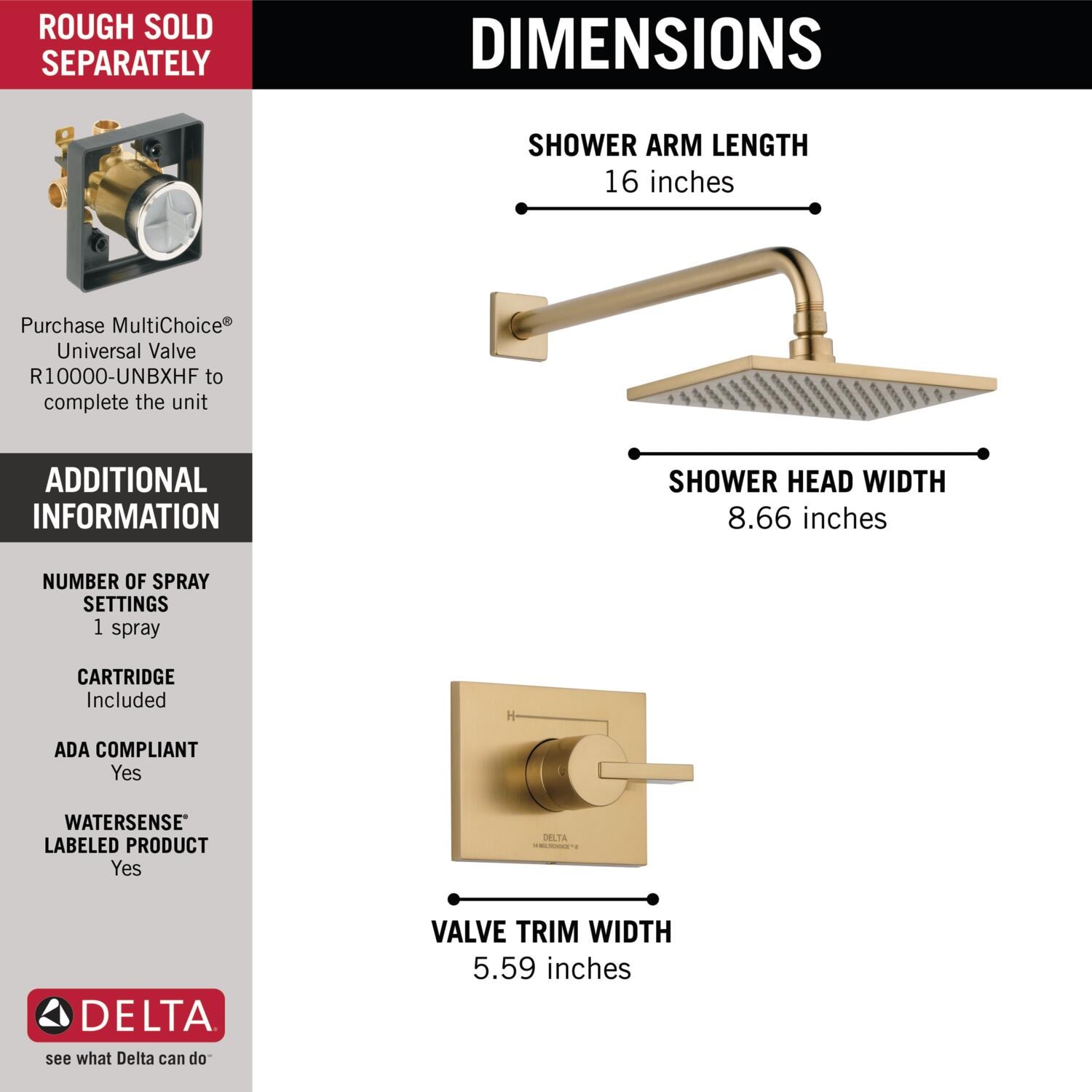 Delta T14253-CZ Tub-Shower-Faucets - View #4