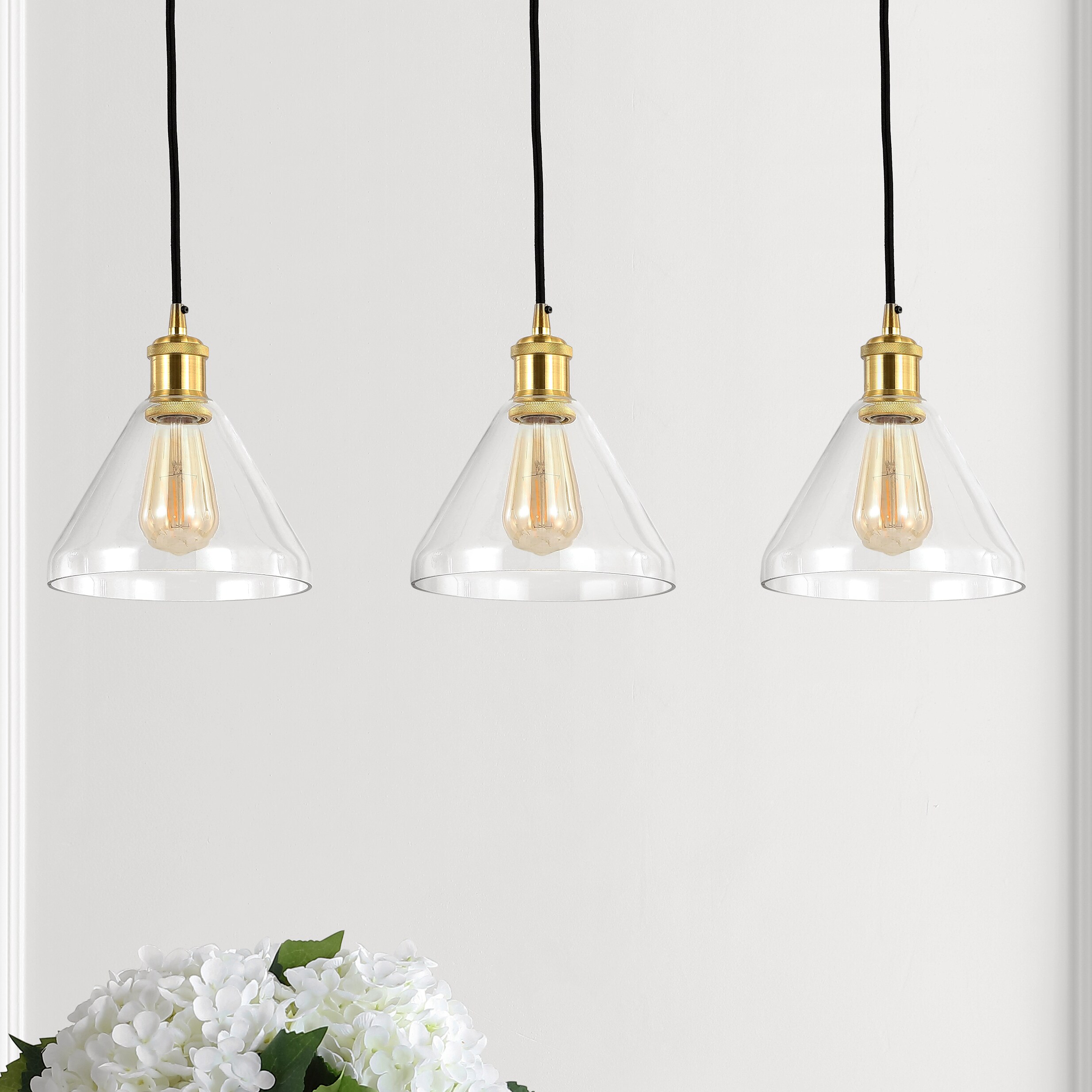 Kiawah Island Brushed Gold 30.5" LED Linear Pendant with Clear Glass