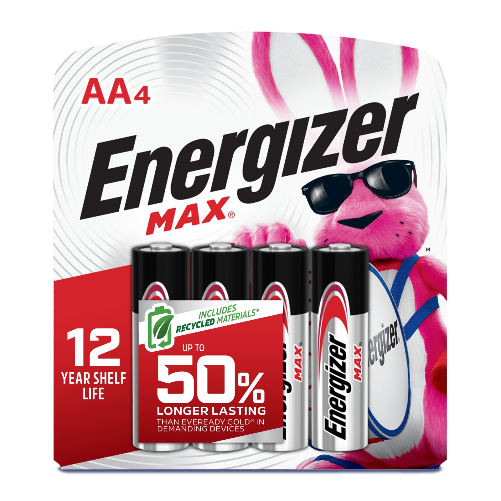 Energizer Max Alkaline AA Batteries, Double A Batteries ( 4 -Pack) #E000909433
