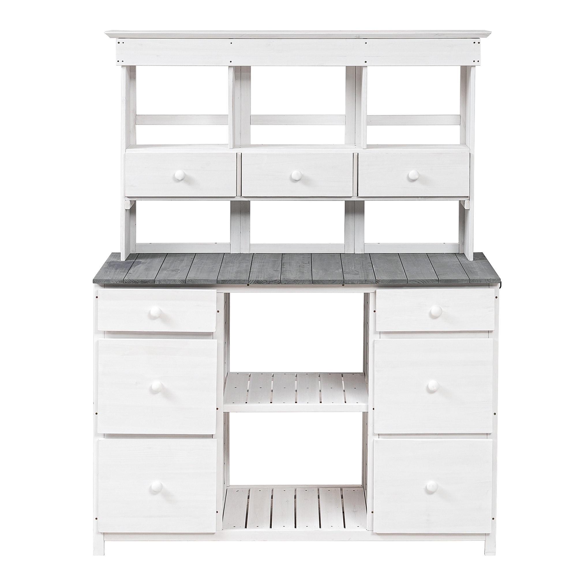 Nestfair AUTO0018E 50.1-Inches x 65.7-Inches x 19.7-Inches White Potting Bench