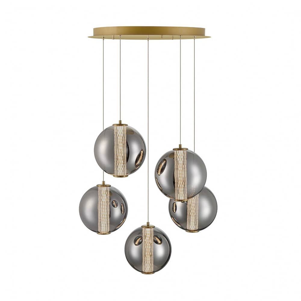 Eurofase A-EUROFASE-45737-022 Atomo 5 - Light Gold Contemporary / Modern - LED Glass And Metal Pendant Light