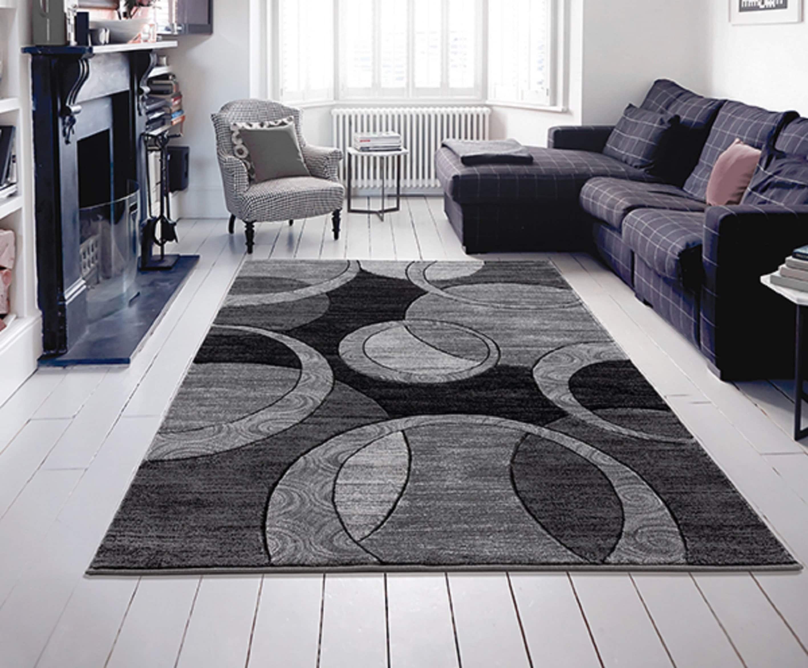 MDA Rugs OR5246 Orelsi 4 x 6 (ft) Polypropylene Gray/Black Rectangular Indoor Abstract Area rug
