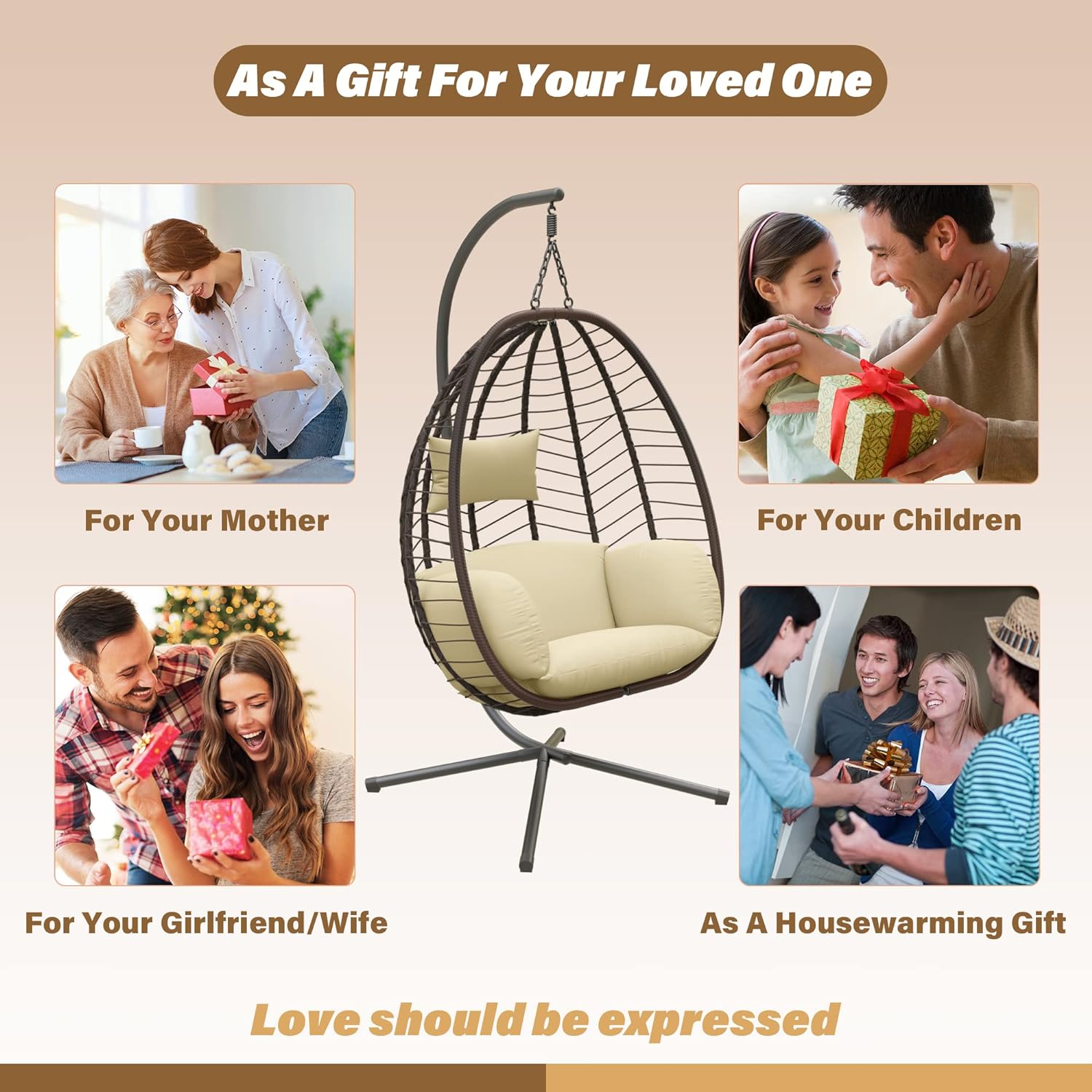 ALAULM LS-EGGCHAIR-CREAM Swing-Gliders - View #6
