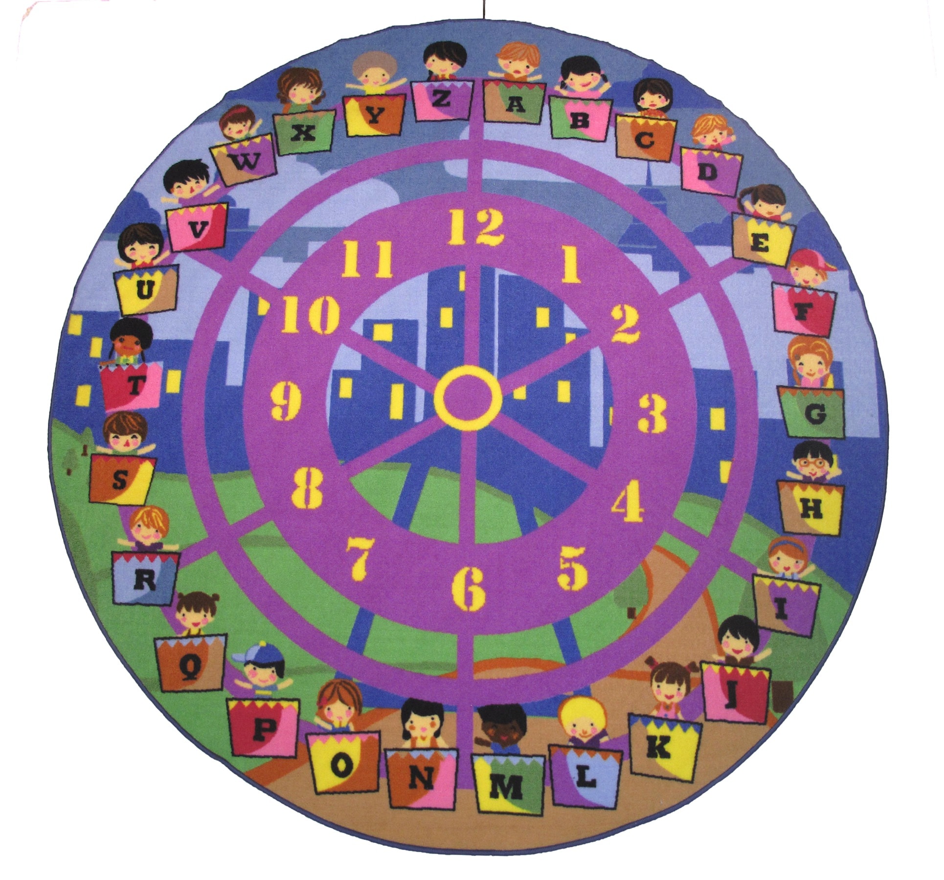 Fun Rugs FT-513 68RD Fun Time Multi-color Round Indoor Area Rug
