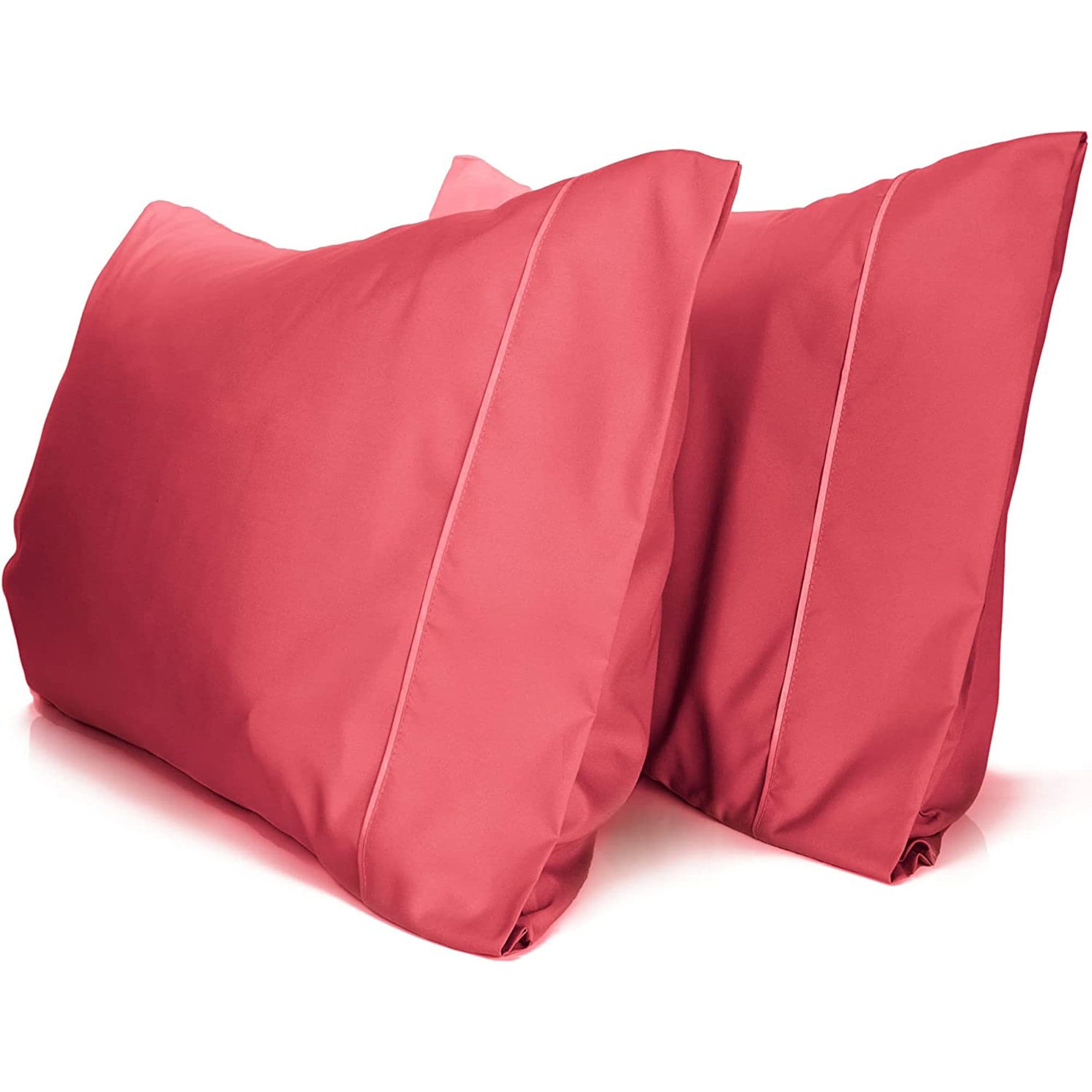 LuxClub B09F73T3LS 2 PC Salmon King Performance Microfiber Solid Pillowcase Set