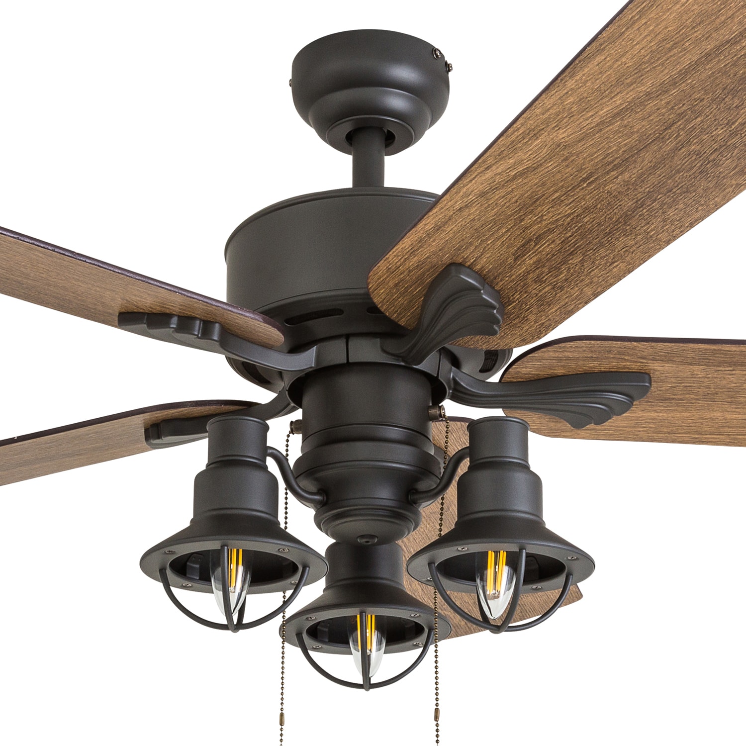 Marlow 52-Inch Aged Bronze Ceiling Fan with Light Brown Reversible Blades
