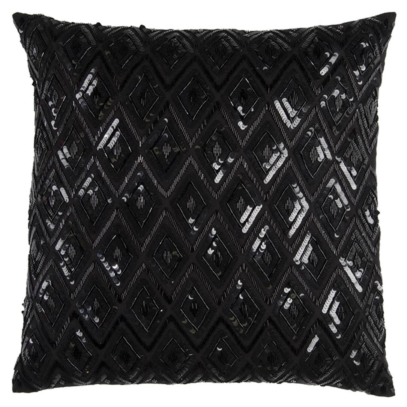 HomeRoots 4000403224 20-in x 20-in Black Square Indoor Decorative Pillow