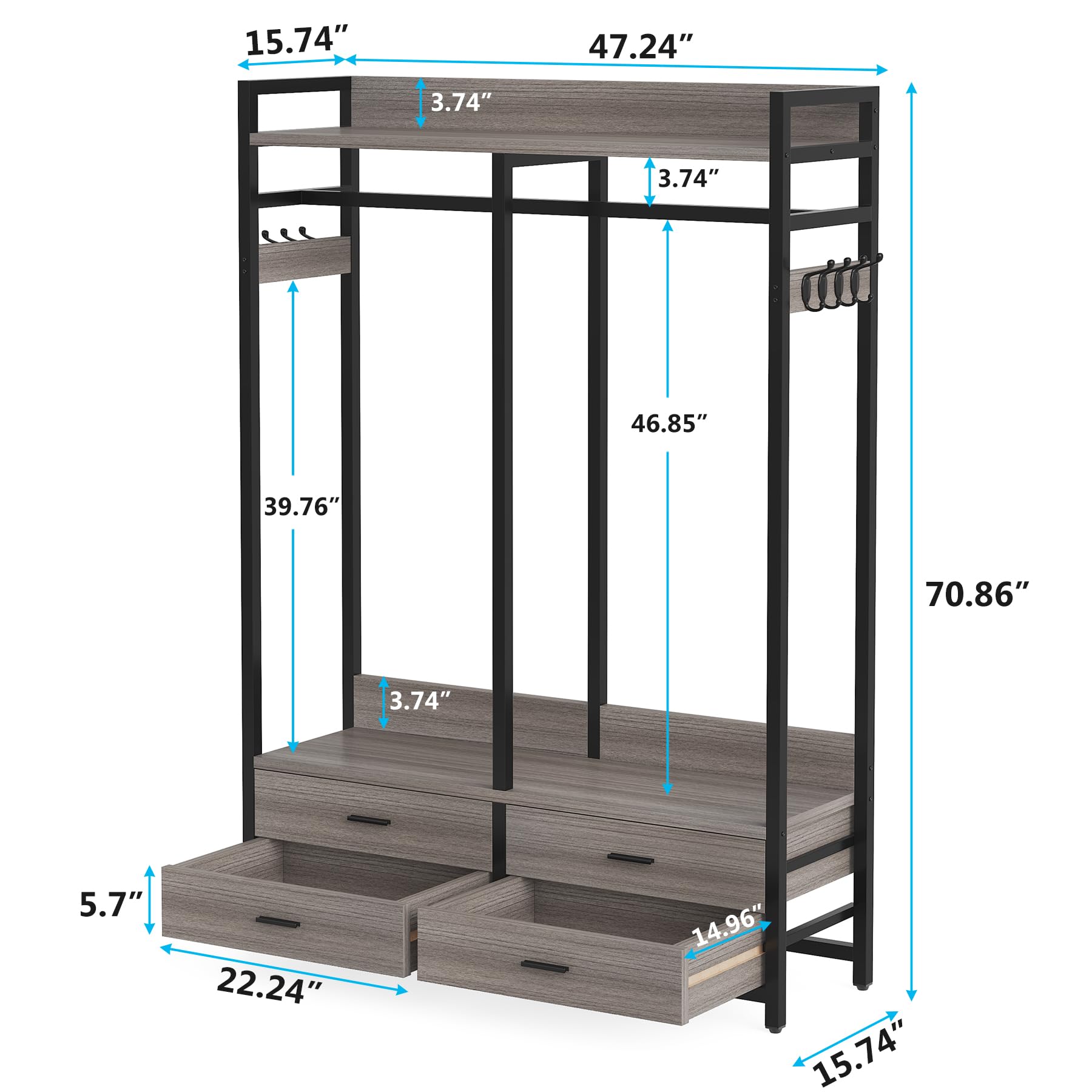 Tribesigns HOGA-CJ079 Wood-Closet-Kits - View #6