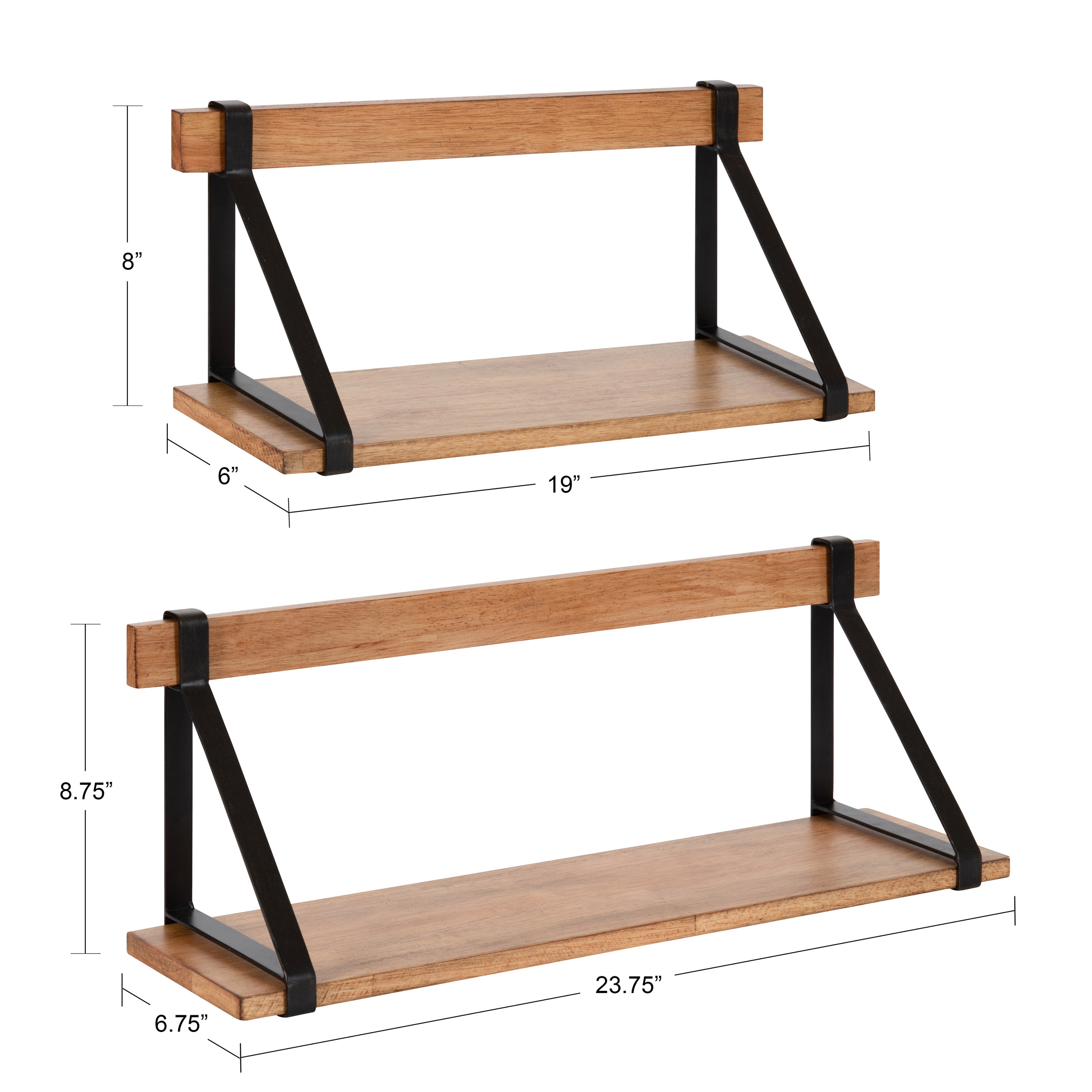 Wooden Floating Wall Shelves Included 6 Ropes 3 Rings 3 Hooks and ...